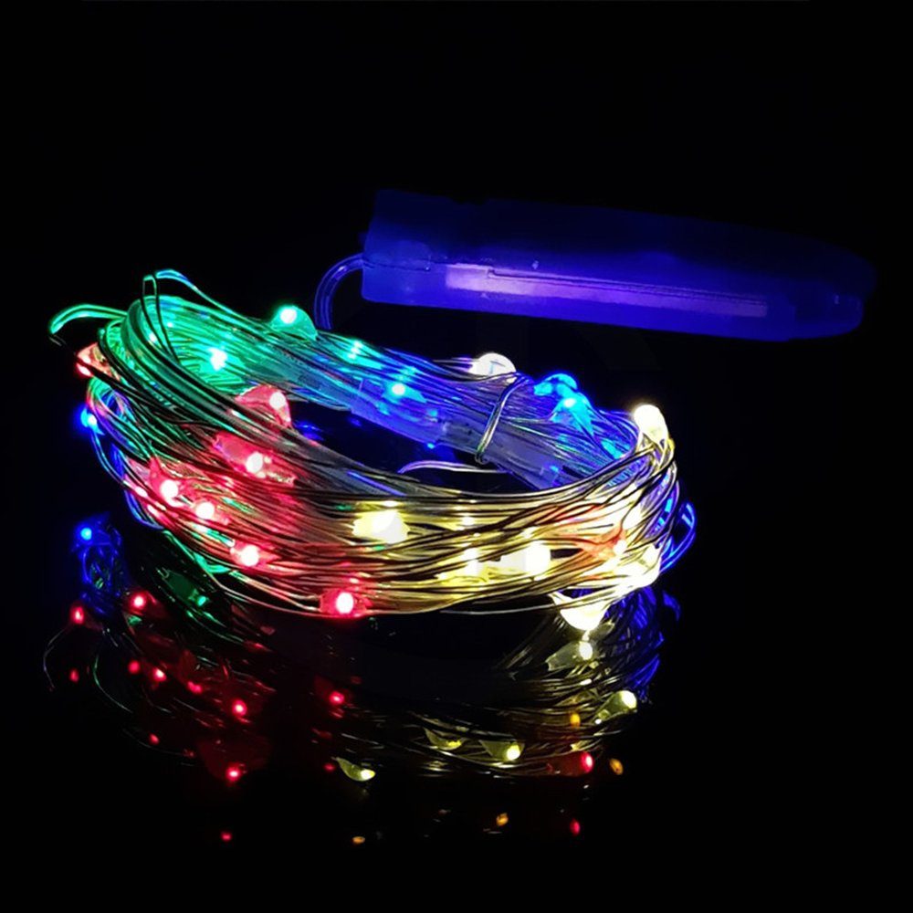 LED-Lichterkette Bunt 2/3/5/10M, Kupferdraht, Party Sunicol AA-Batterie, Hochzeit Weihnachten für