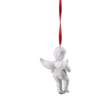 Rosenthal Hängedekoration Engel-Anhänger Weiß matt Engel mit Lyra, aus Porzellan