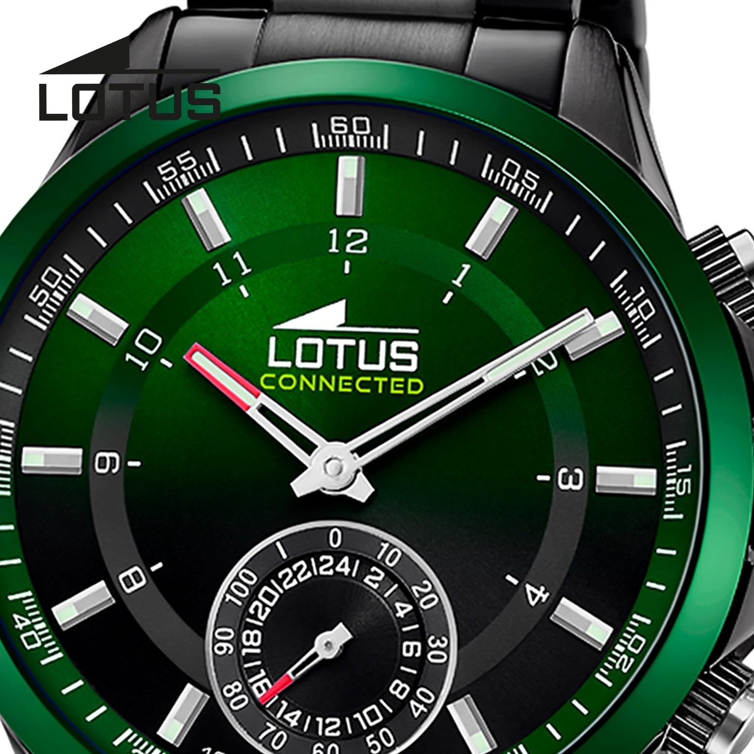 Lotus Chronograph Lotus Herrenuhr Edelstahl schwarz Lotus, (Chronograph), Herren Armbanduhr rund, groß (ca. 43mm), Edelstahl