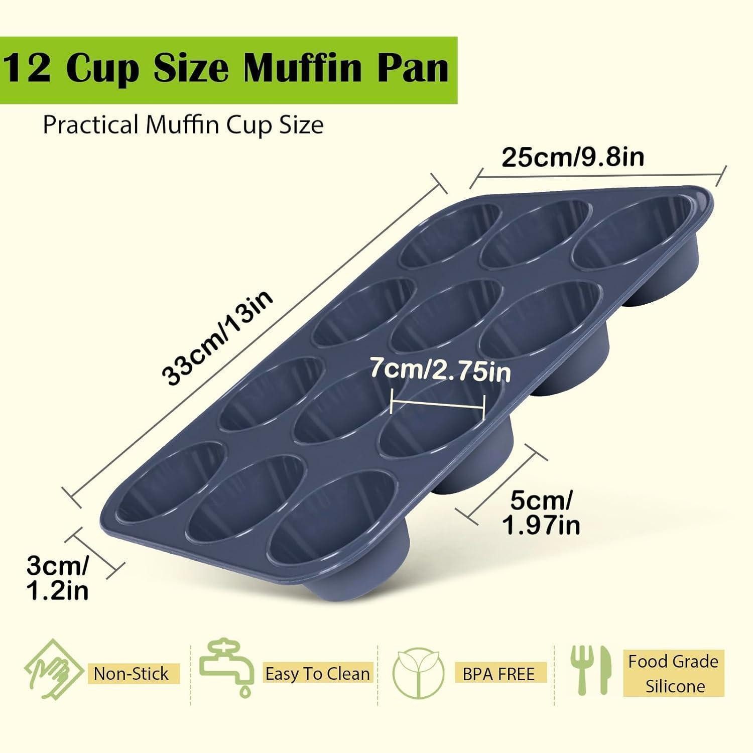 LuxusKollektion Muffinform Große Silikon Muffinform 12 Muffins Antihaft Backblech 33 x 25 x 3 cm