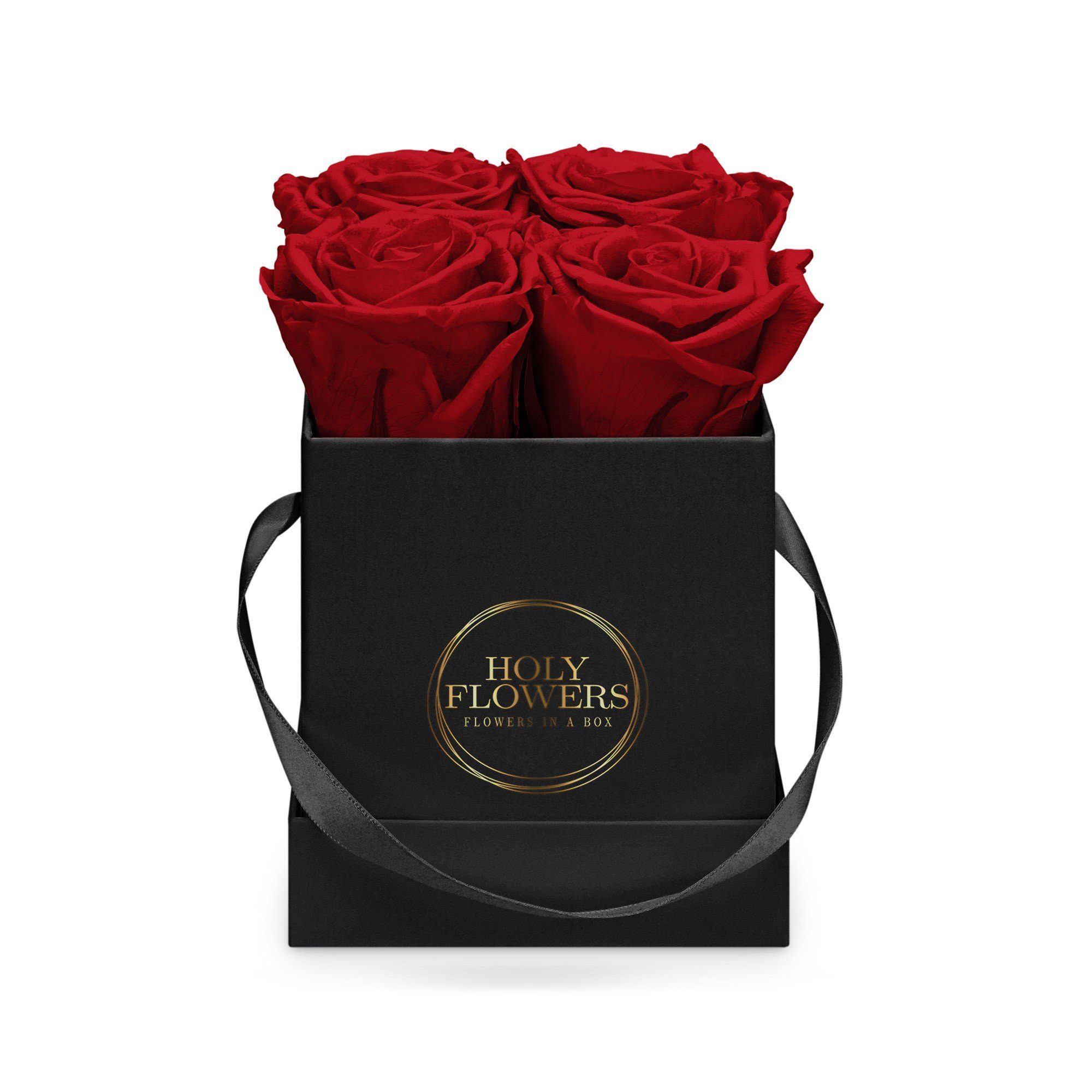 Kunstblume Eckige Rosenbox in schwarz Blumen Raul cm Holy 11 duftende Heritage Jahre konservierte Flowers, Echte, by I 4 Höhe Rosen haltbar mit Infinity I Richter Red 3 I Infinity Rose
