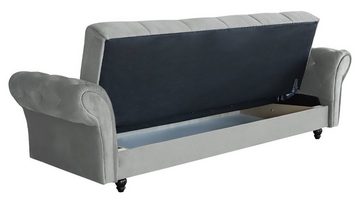 MIRJAN24 Schlafsofa Bona, mit Bettkasten und Schlaffunktion, Holzfüße in der Farbe Schwarz, 240x90x90 cm