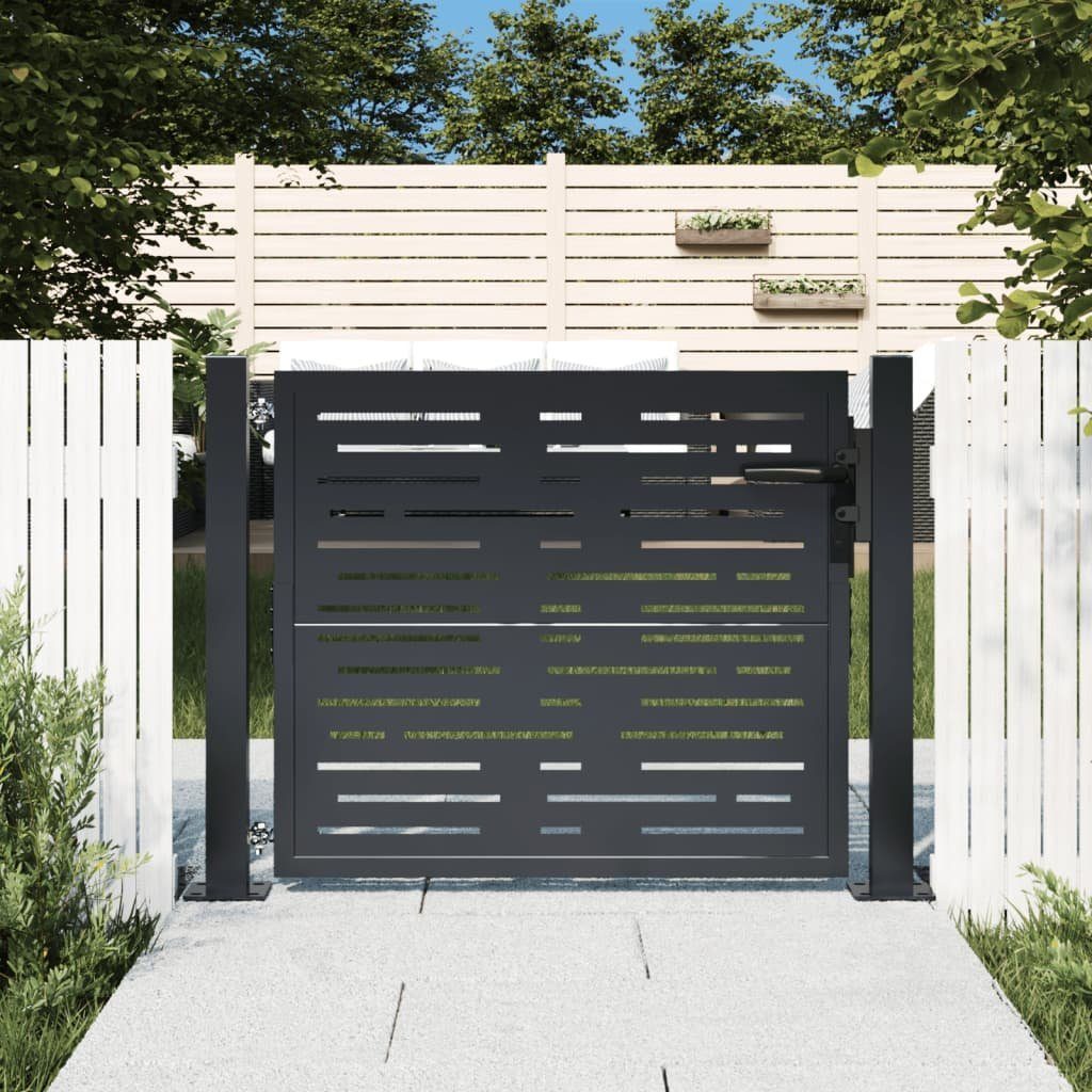 vidaXL Gartentor Gartentor Anthrazit 105x105 cm Stahl Quadratisches Design