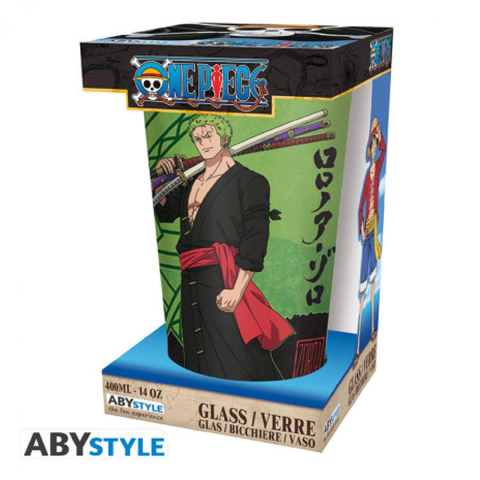 ABYstyle Tasse ONE PIECE - Large Glass - 400ml - Zoro