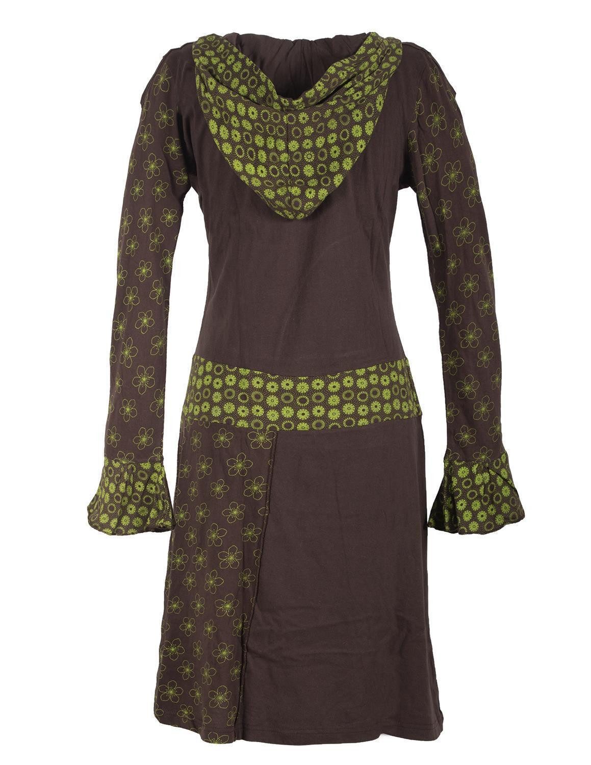 Vishes Zipfelkleid Langarm Blümchen Kapuzenkleid mit günstig online kaufen