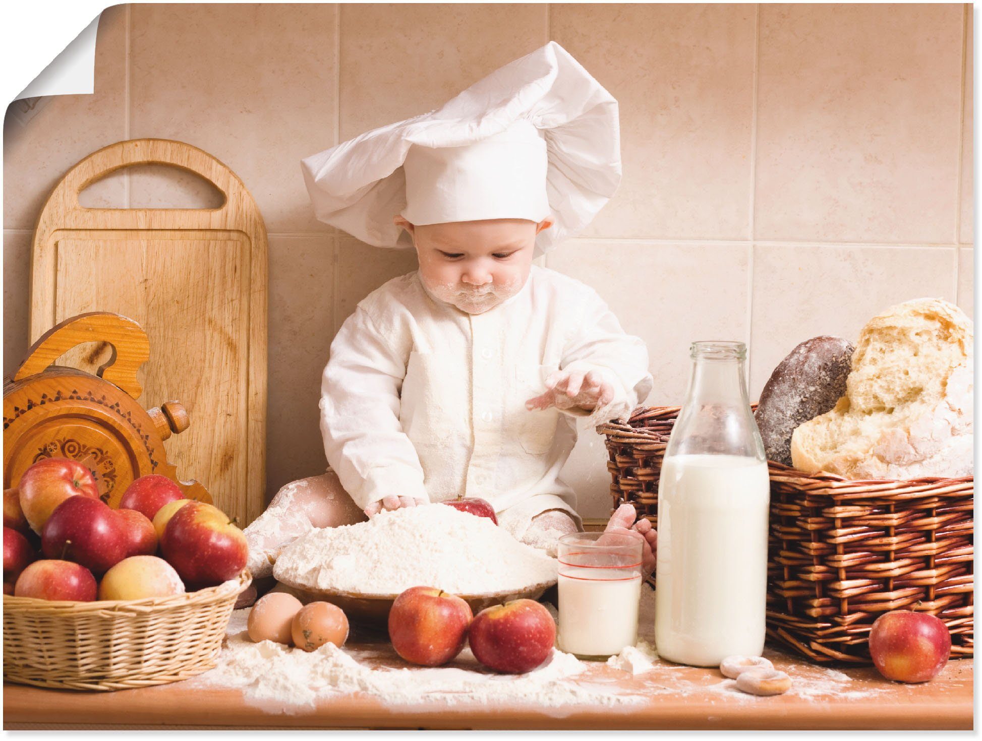Voller Authentizität! Artland Wandbild Küche Kind Wandaufkleber Leinwandbild, in Poster (1 Größen Backen, oder als Junge Kindern versch. Alubild, St), von Bilder
