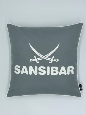 Sansibar Sylt Dekokissen Outdoor Kissen Sansibar (1 Stück), Logodruck, 45x45 cm, Kissenfüllung, Outdoor geeignet, wasser- und schmutzabweisend