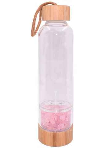 Firetti Trinkflasche Schmuck Geschenk Edelstein Farbstein Trinkflasche Energiesteine, mit Bergkristall, Rosenquarz oder Amethyst