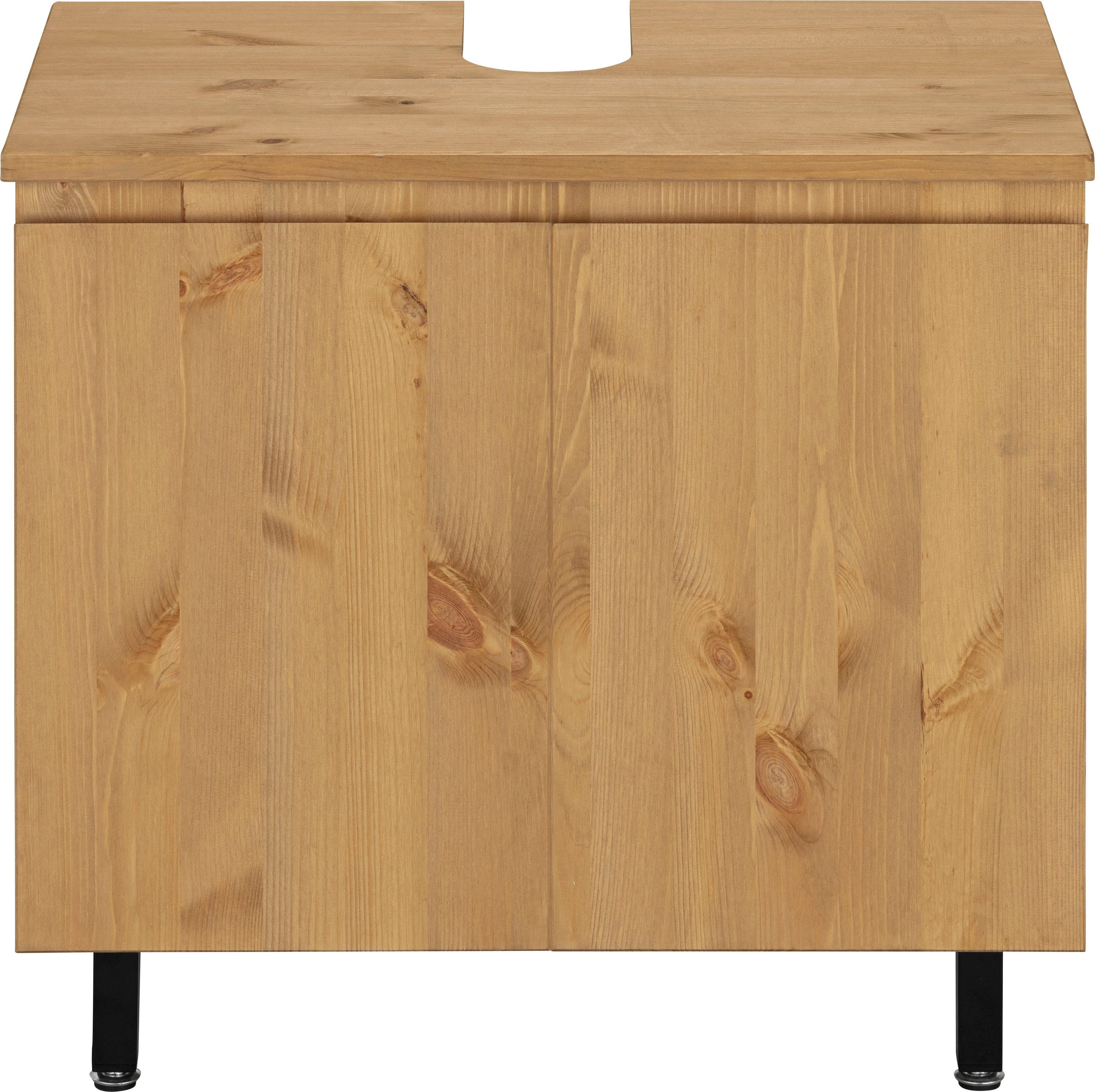OTTO products Waschbeckenunterschrank Fjonn Kiefer, Breite 60 cm, Massivholz mit pflanzlichem Bio Öl behandelt