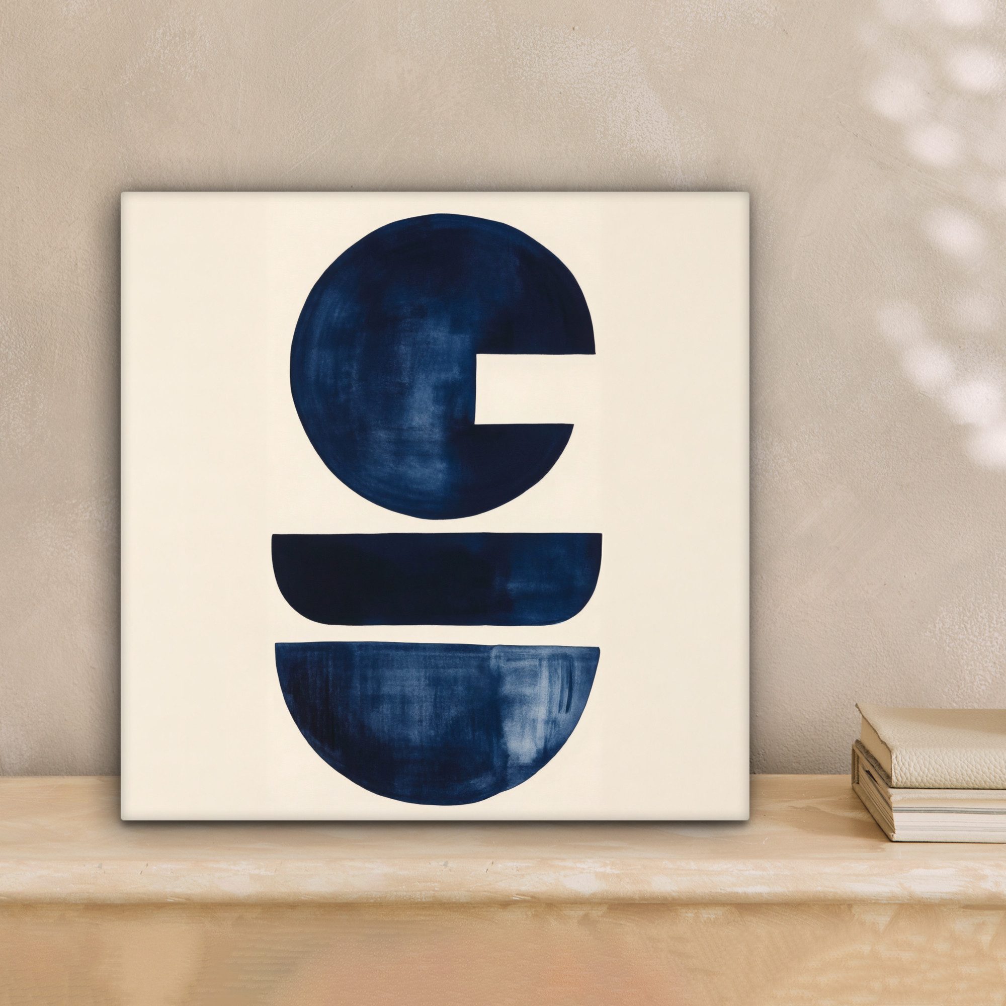 OneMillionCanvasses® Leinwandbild Formen - Blau - Abstrakt, Fotodruck (1 St), Wandbild, Deko Schlafzimmer Wohnzimmer Flur 20x20 cm