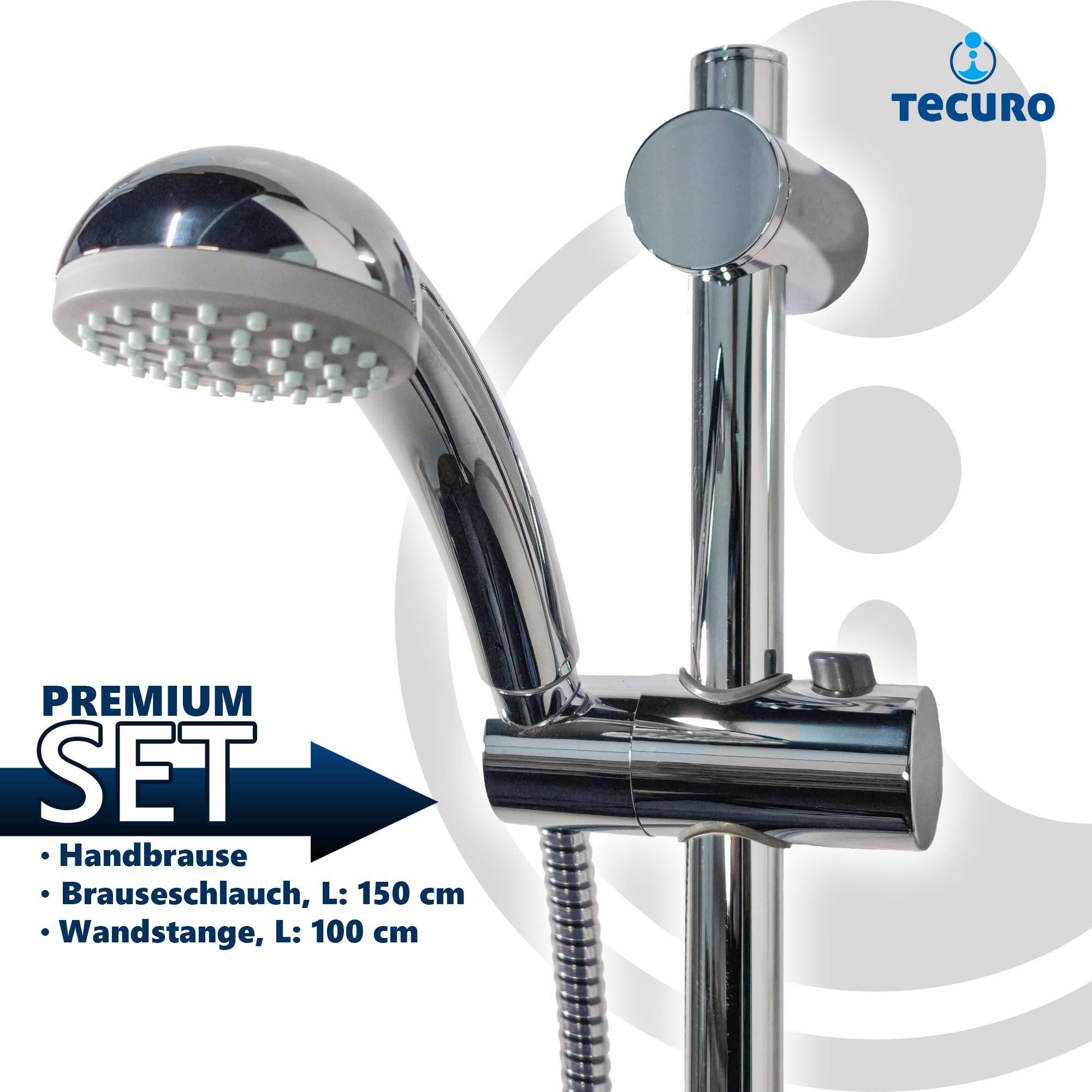 Thumbnail - tecuro Brausegarnitur Brauseset ew-easy-65 - 1-strahlig, Brauseschlauch 150 cm