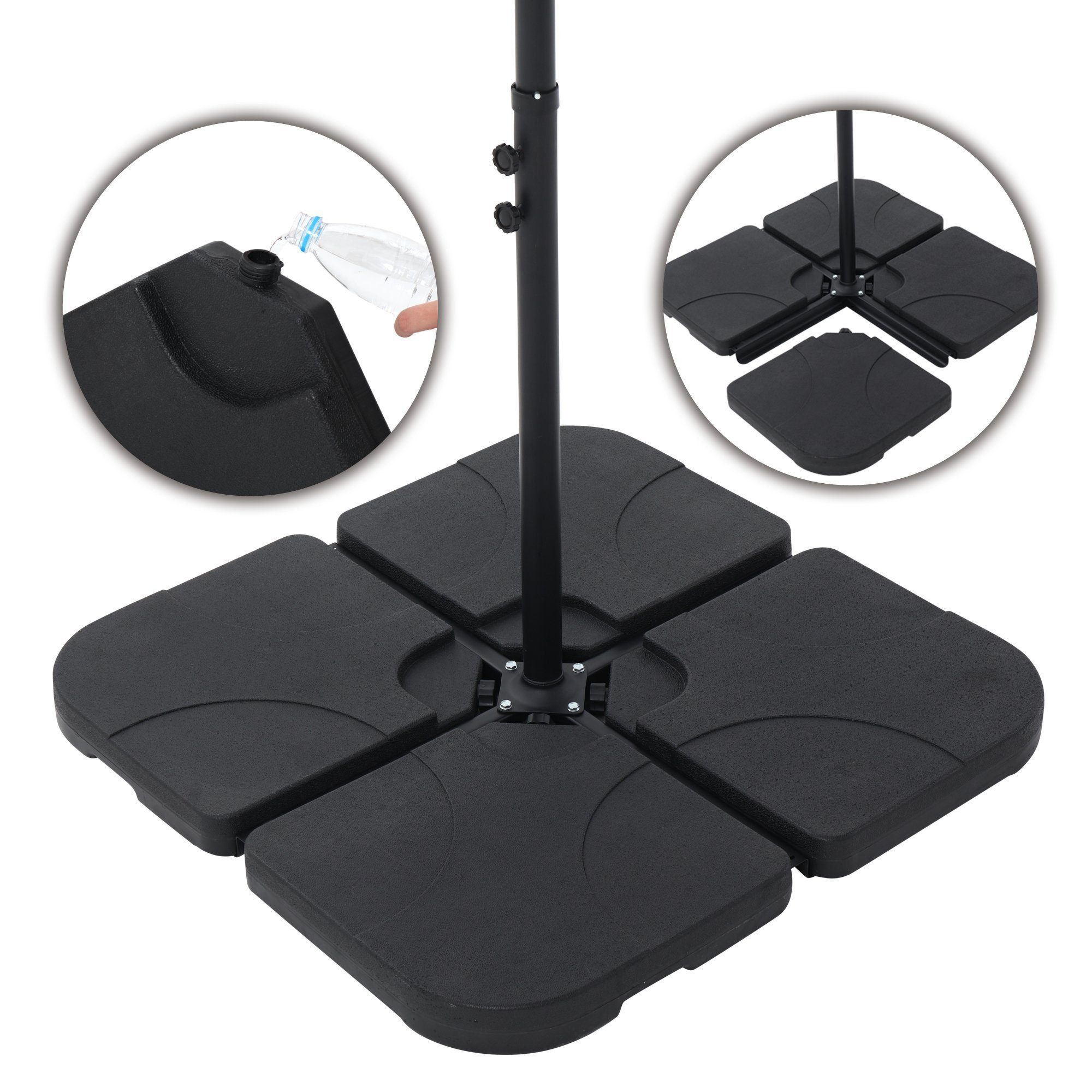 Melko Kunststoffschirmständer Sonnenschirmständer Schirmhalter Schirmständer 60 L / 80 kg 4er Set, Stück, 4 tlg.