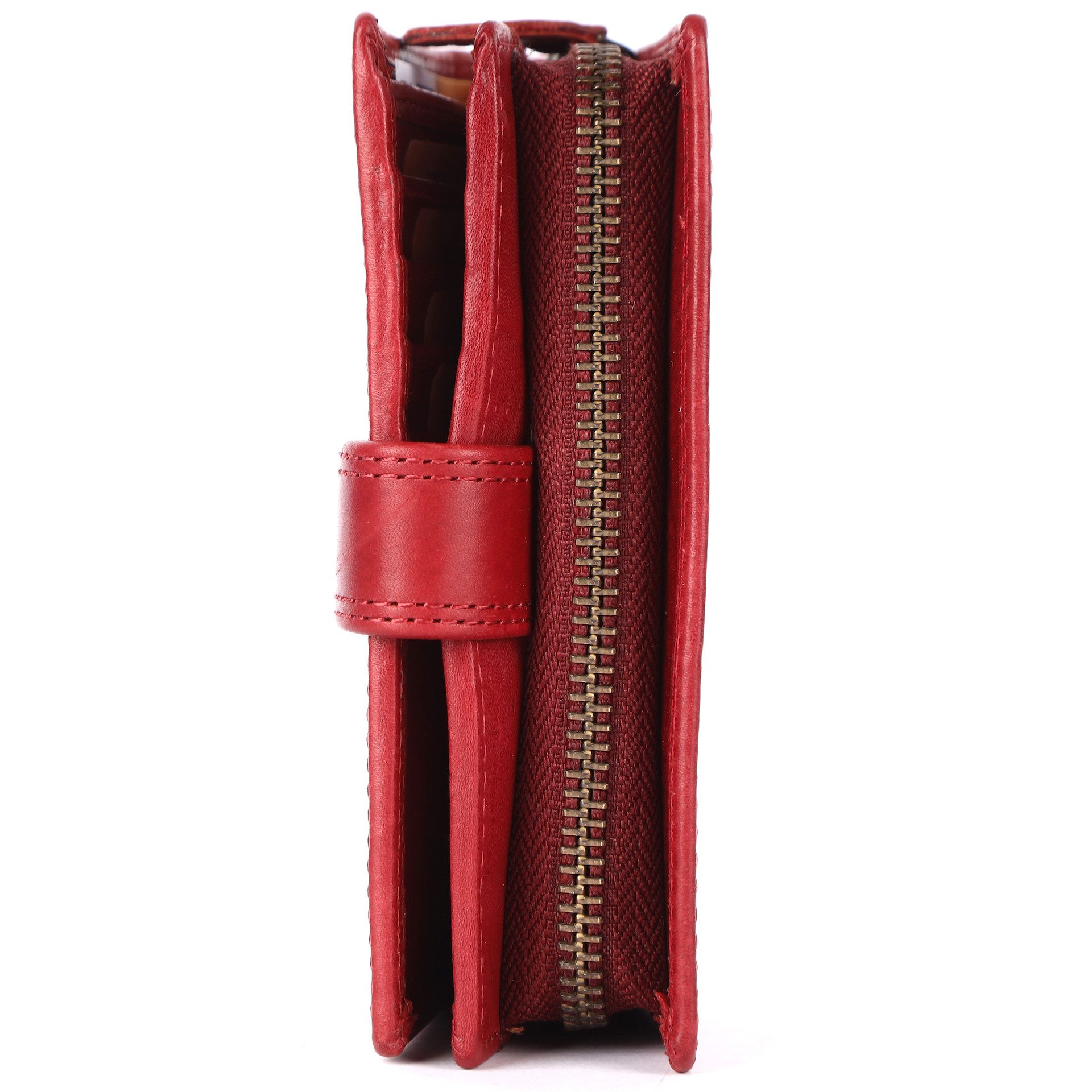 Benthill Geldbörse Damen Echt Leder RFID Portemonnaie Vintage Mittelgroß Portmonee, RFID-Schutz Kartenfächer Münzfach Reißverschlussfach