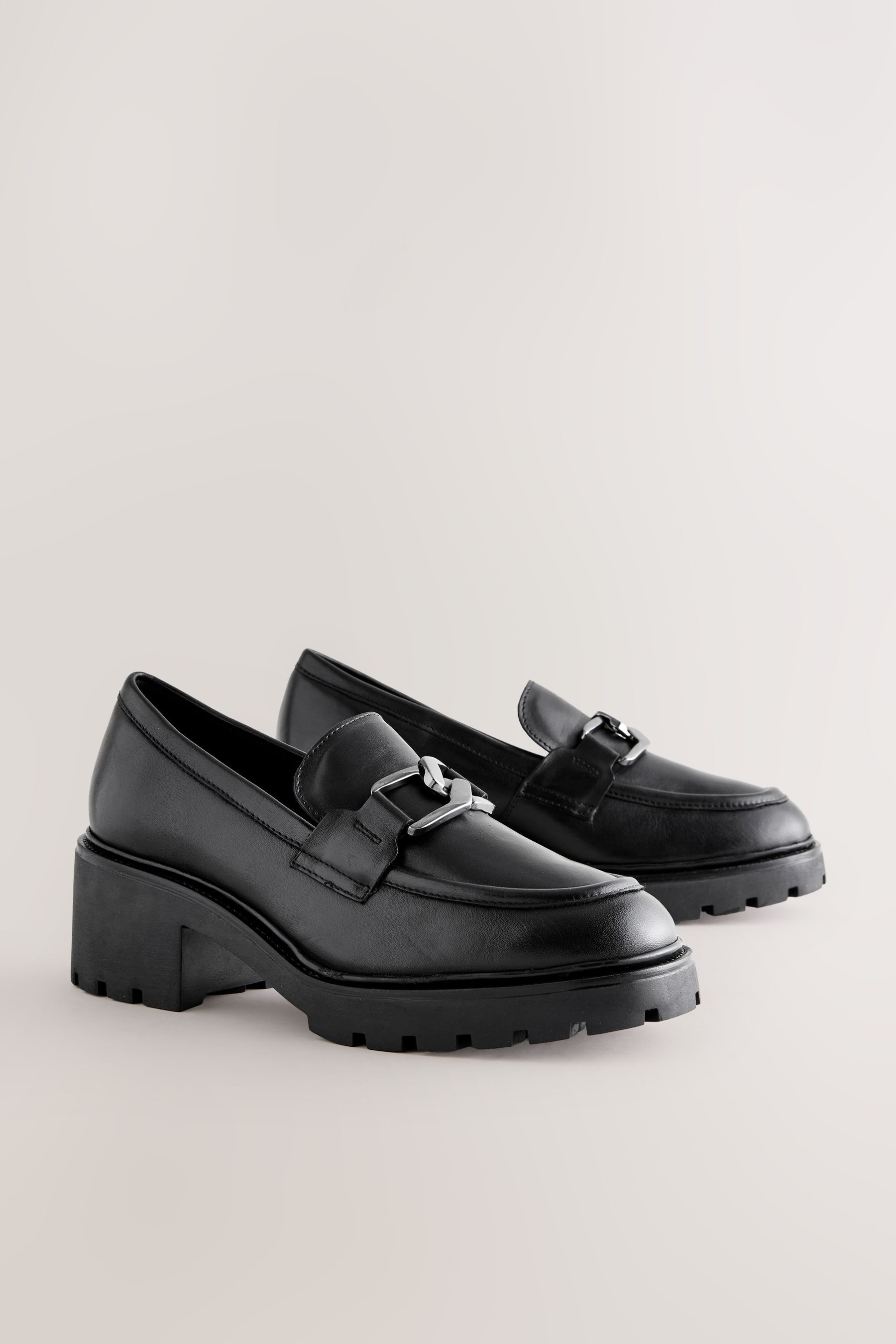 Next Forever Comfort® Leder-Loafer mit Metallbeschlag günstig online kaufen