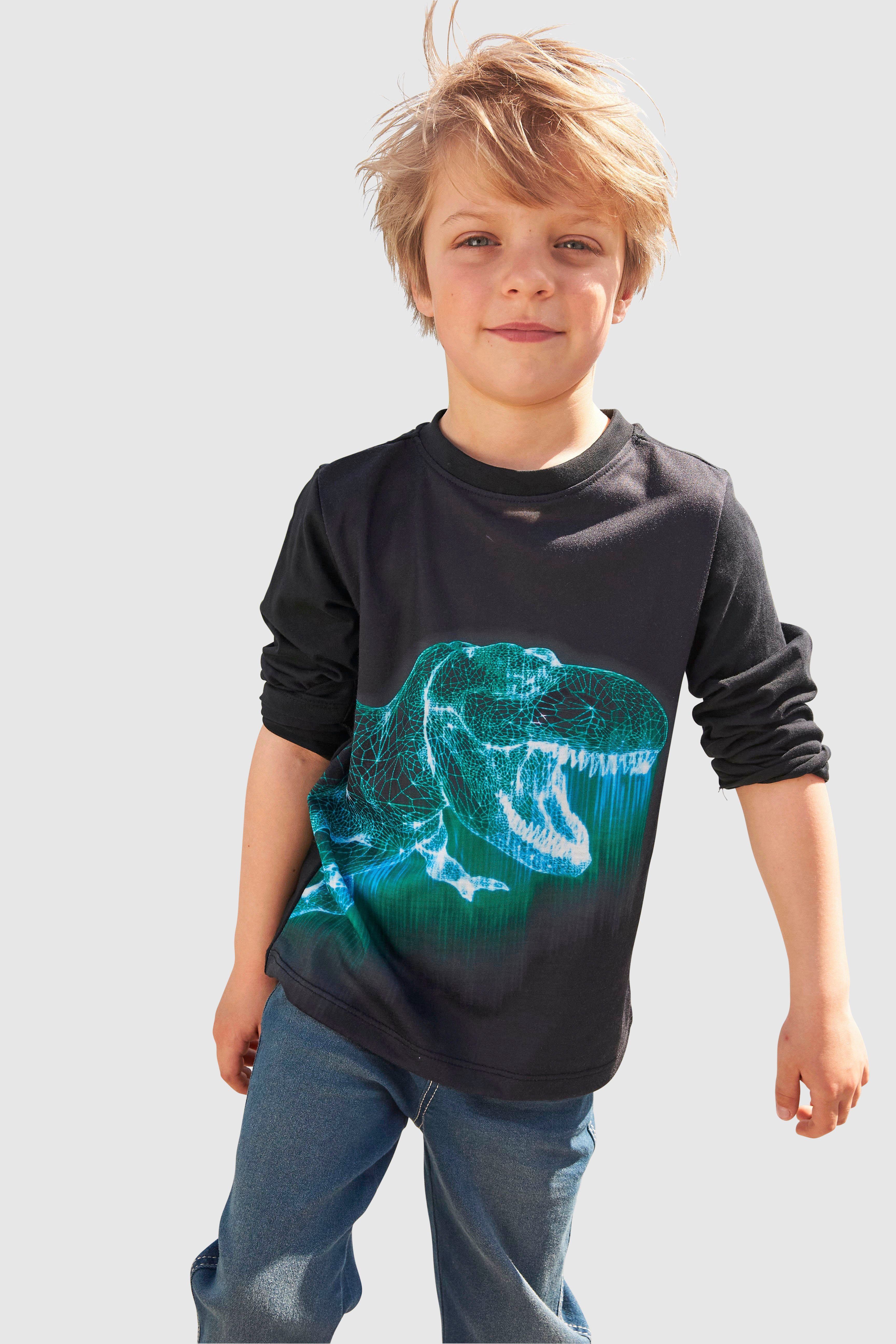 Mit bester Qualität! KIDSWORLD Langarmshirt GREEN DINO Fotodruck