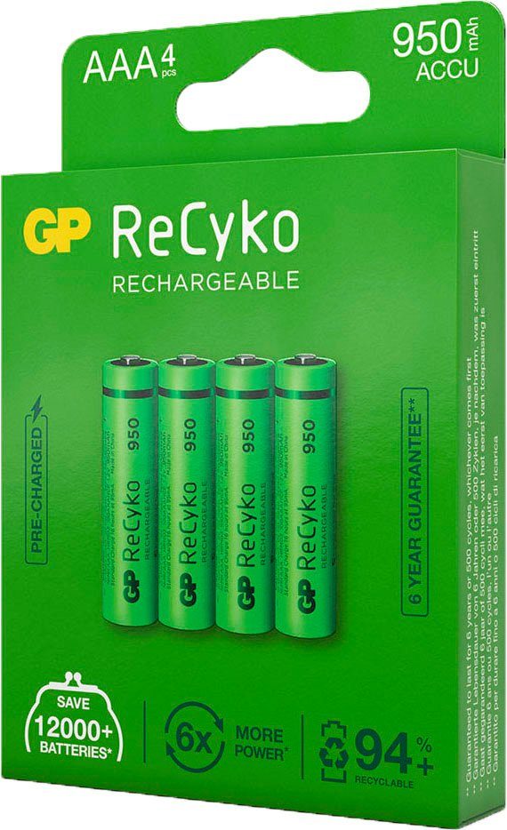 V, ReCyko 1,2V St) 4 Pack 4er (1,2 Batteries 950 AAA Batterie, mAh NiMH GP