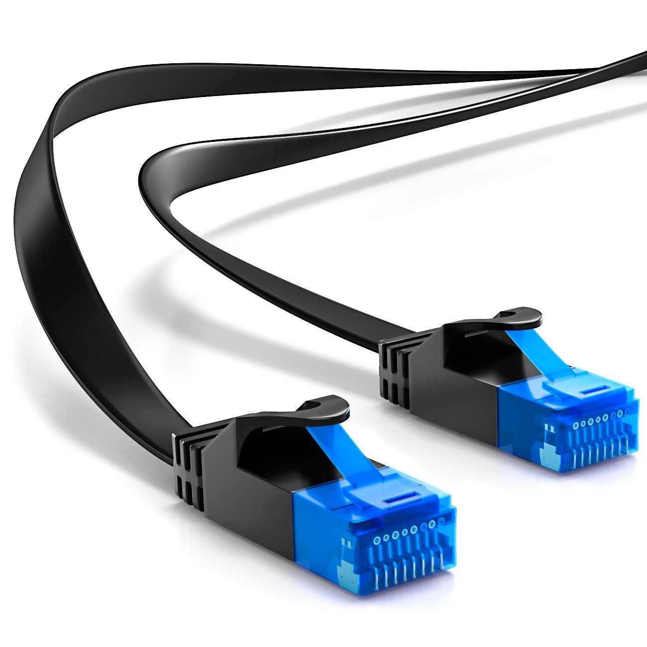 deleyCON deleyCON 30m CAT6 flaches Patchkabel Flachkabel Netzwerkkabel LAN LAN-Kabel