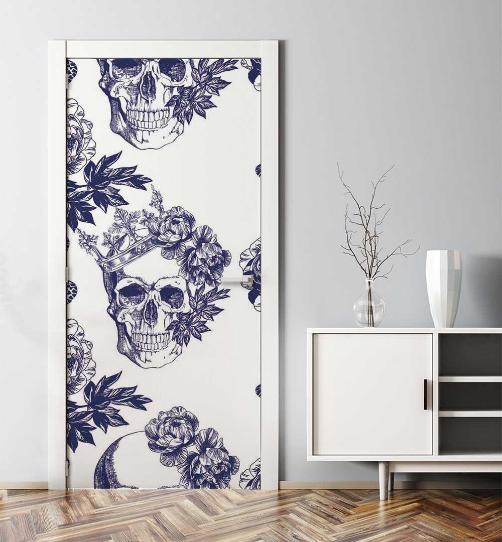 MyMaxxi Dekorationsfolie Türtapete Türposter Skelett Blumen günstig online kaufen
