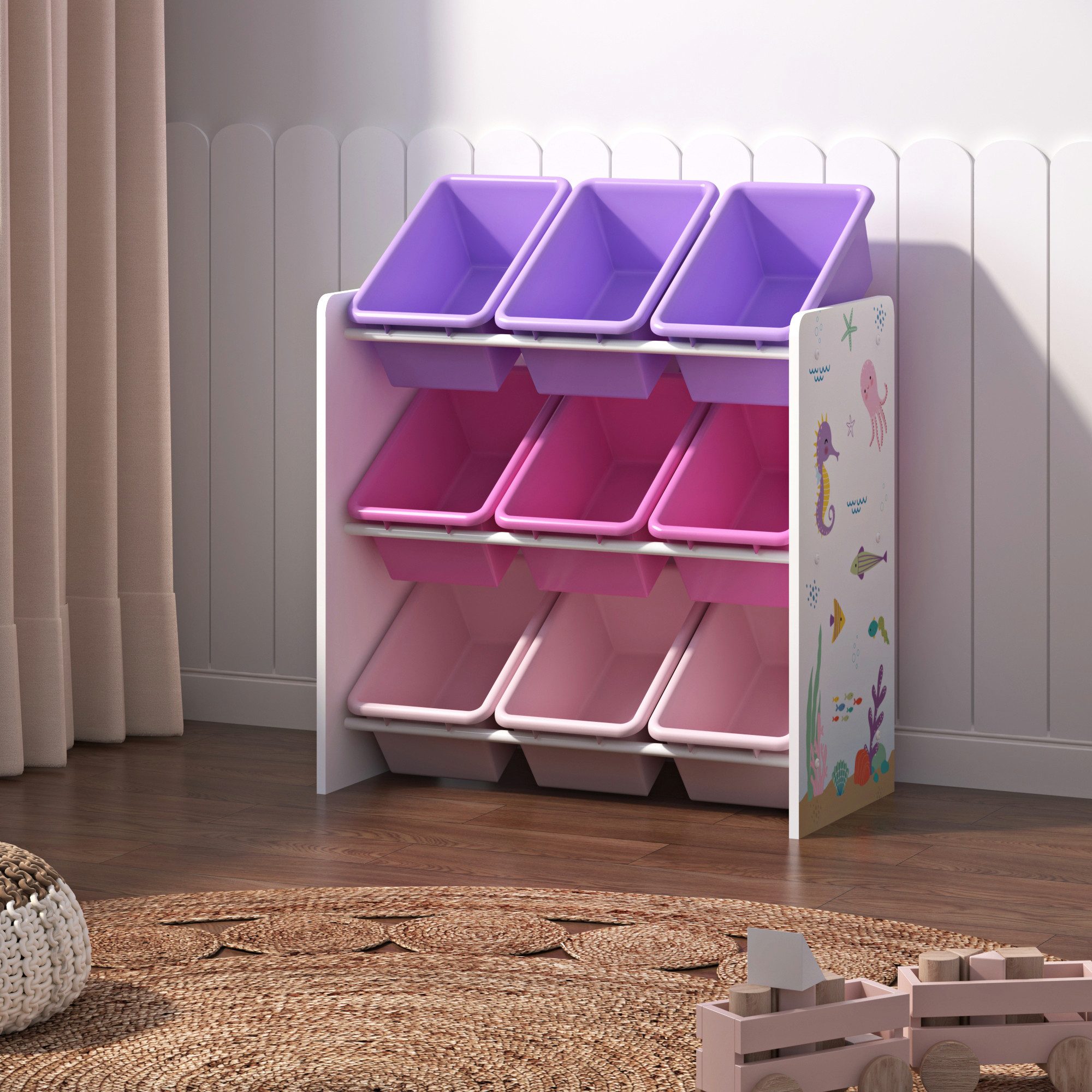 en.casa Kinderregal, »Muxía« mit 9 Ablagekisten günstig online kaufen