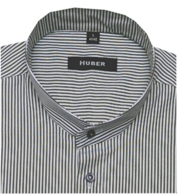 Huber Hemden Langarmhemd HU-0028 Stehkragen, Streifendesign, Regular Fit-gerader Schnitt, Made in EU