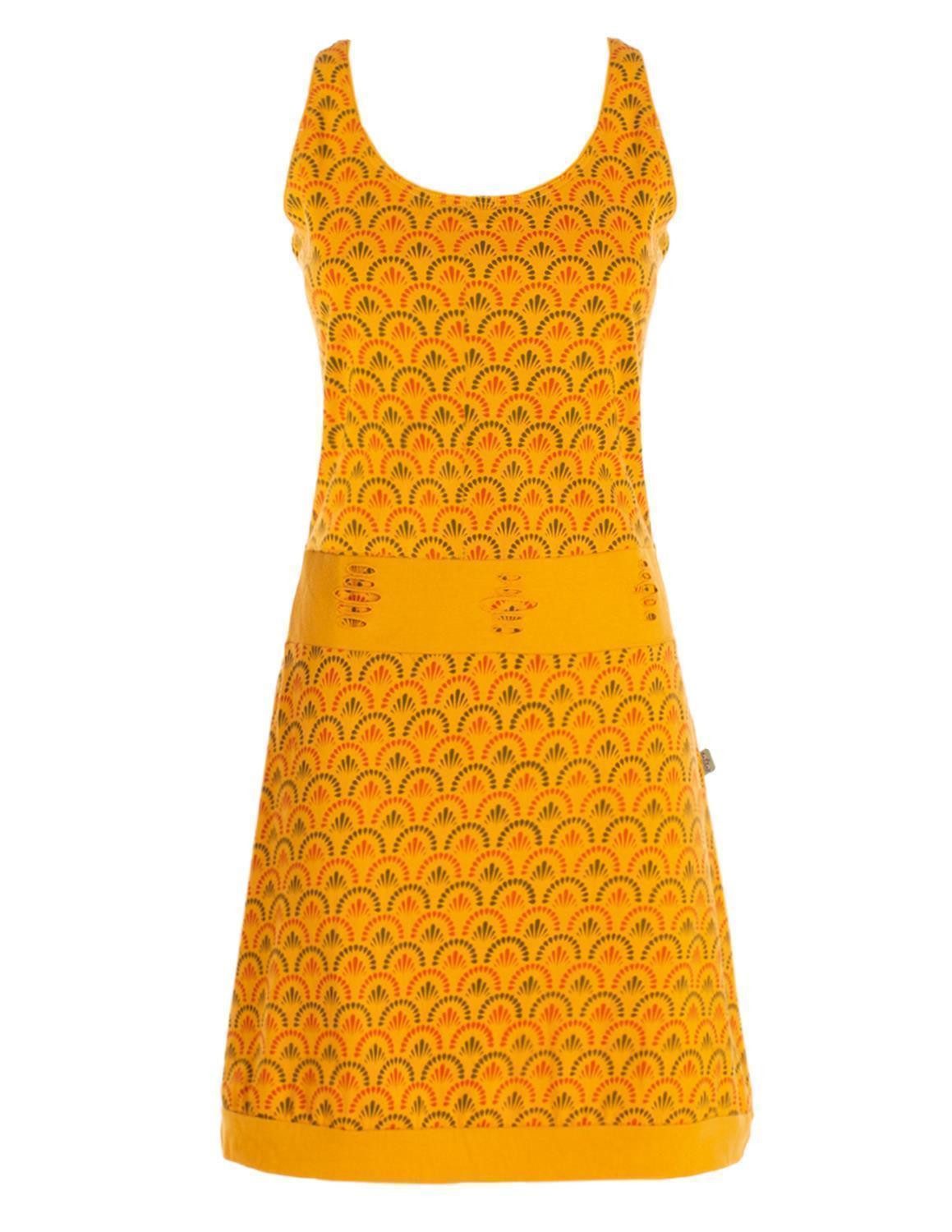 Vishes Sommerkleid Jersey Kleid Bedruckt Cutwork Taillenbund Baumwolle Alternative Mode, Boho, Hippie, Ethno, Festival