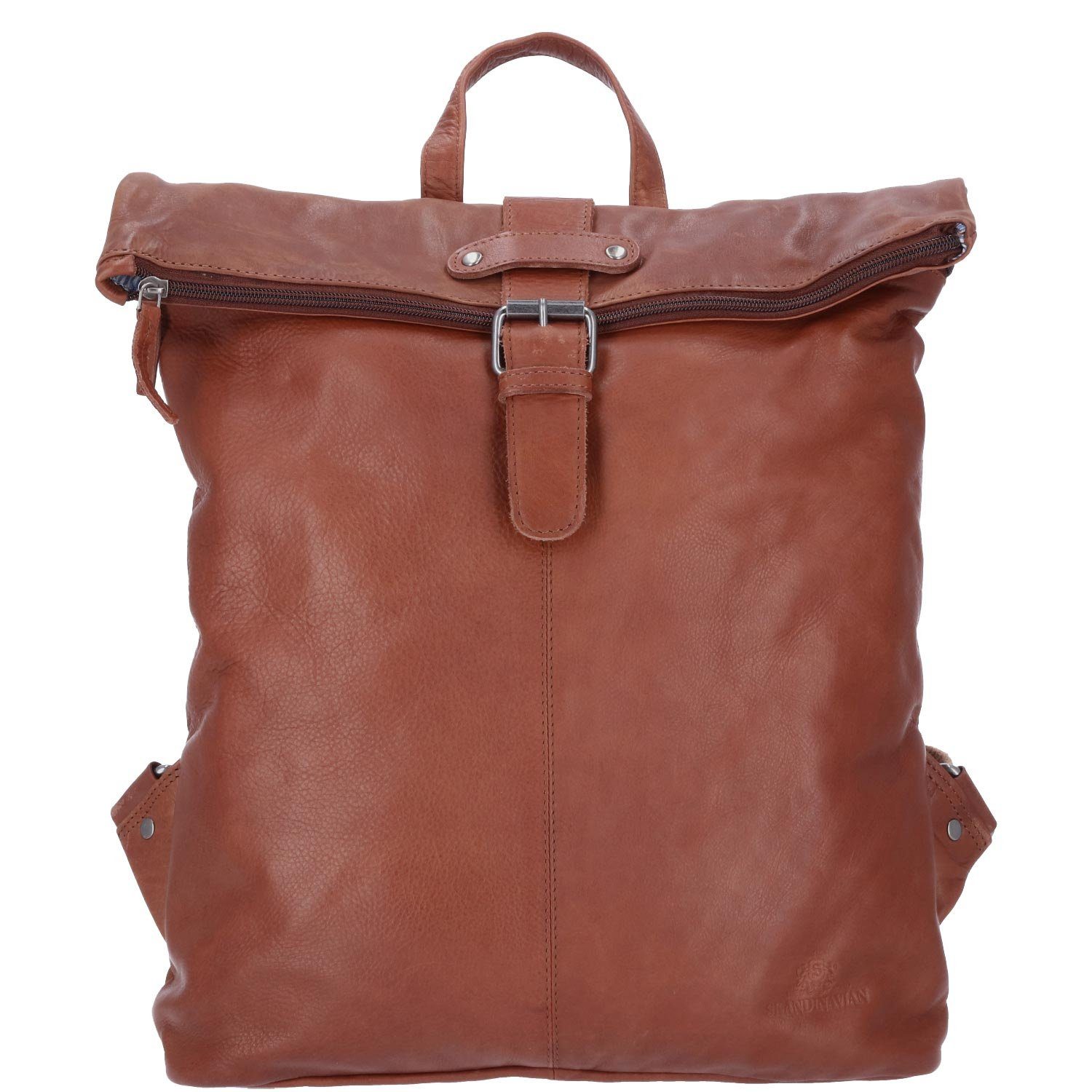 The Skandinavian Brand Freizeitrucksack The Skandinavian Brand Lady Backpack Washed Leather Cognac (1-tlg)