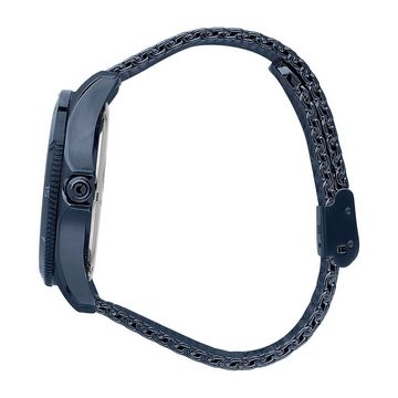 Sector Quarzuhr Sector Herren Armbanduhr Analog, (Analoguhr), Herren Armbanduhr rund, mittel (ca. 32mm), Edelstahlarmband blau, Fash