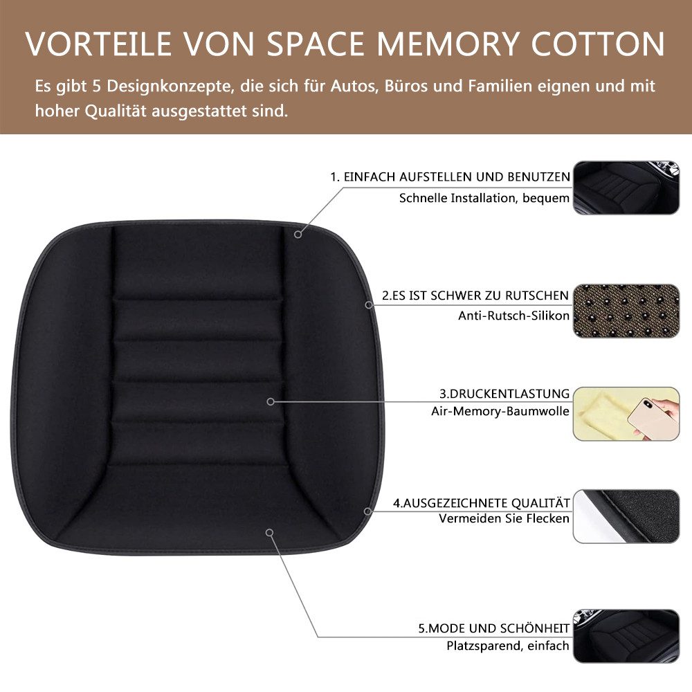 TUWENA Sitzkissen Auto Sitzkissen, Ergonomische Sitzerhöhung Orthopädisches Sitzkissen