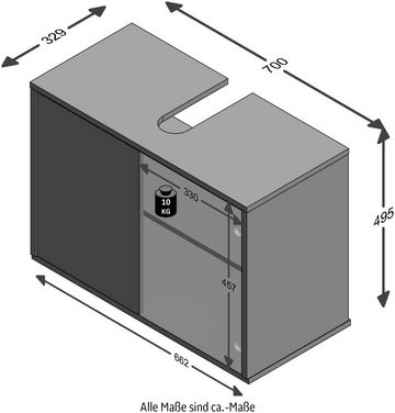 FMD Waschbeckenunterschrank Zamora Breite 70 cm