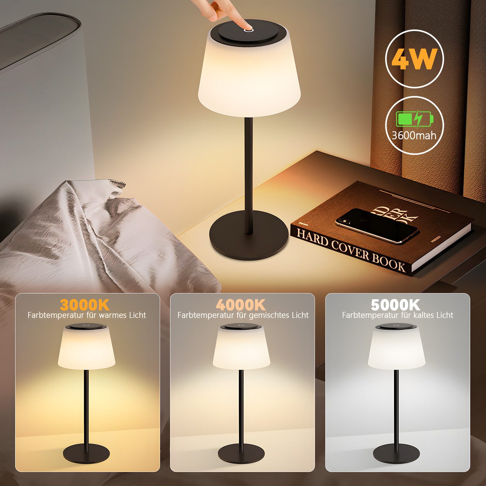 ZMH LED Tischleuchte Touch Dimmbar Tischlampen günstig online kaufen