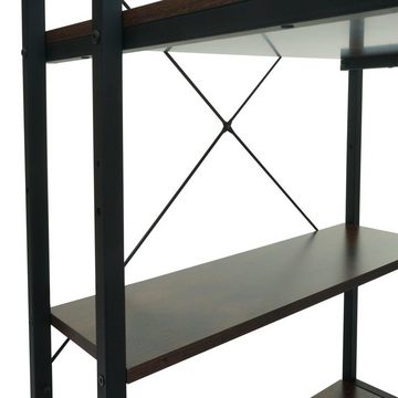 MCW Schreibtisch MCW-K81, Mit 4 Regalböden, Tischplatte mit Struktur