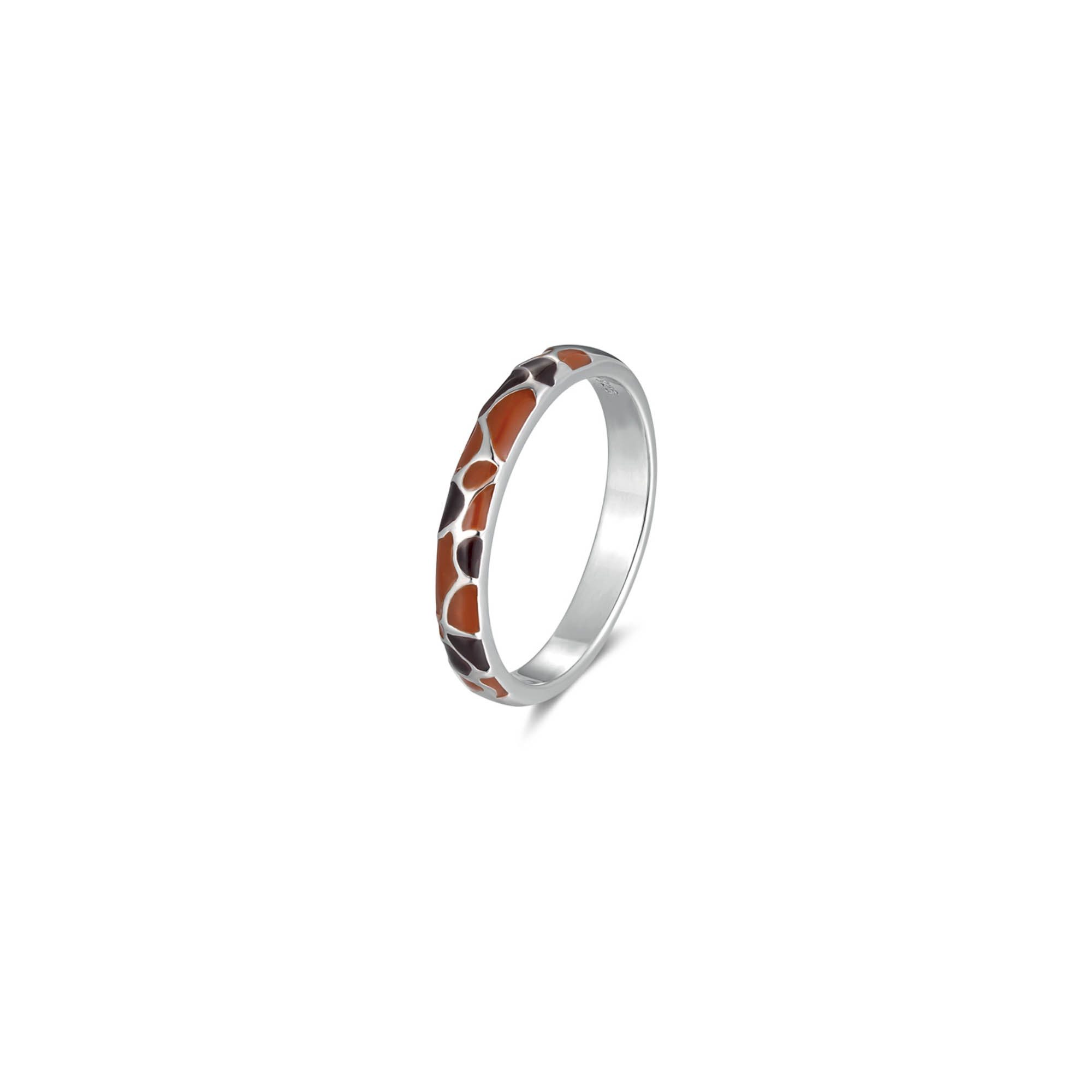 Seinerzeit FLORA & FAUNA Silberring Rafa Giraffen Ring, Schmuck aus 925 Sterling Silber (Von der faszinierenden Welt der Safari und der wilden Schönheit Afrikas inspirierter Damenschmuck mit liebevoll gestaltetem Tiermotiv – ein besonderer Begleiter im Alltag und zu besonderen Anlässen, 1-tlg., inkl. Geschenkverpackung für Frauen ob Freundin, Mutter, Ehefrau, Oma), rhodiniert, mit Emaille