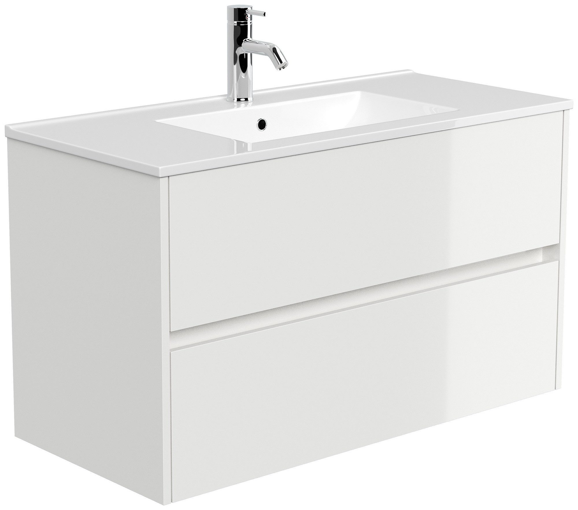 Posseik Badmöbel-Set Badmöbel Waschplatz "Limes 100 cm" weiß Hochglanz günstig online kaufen