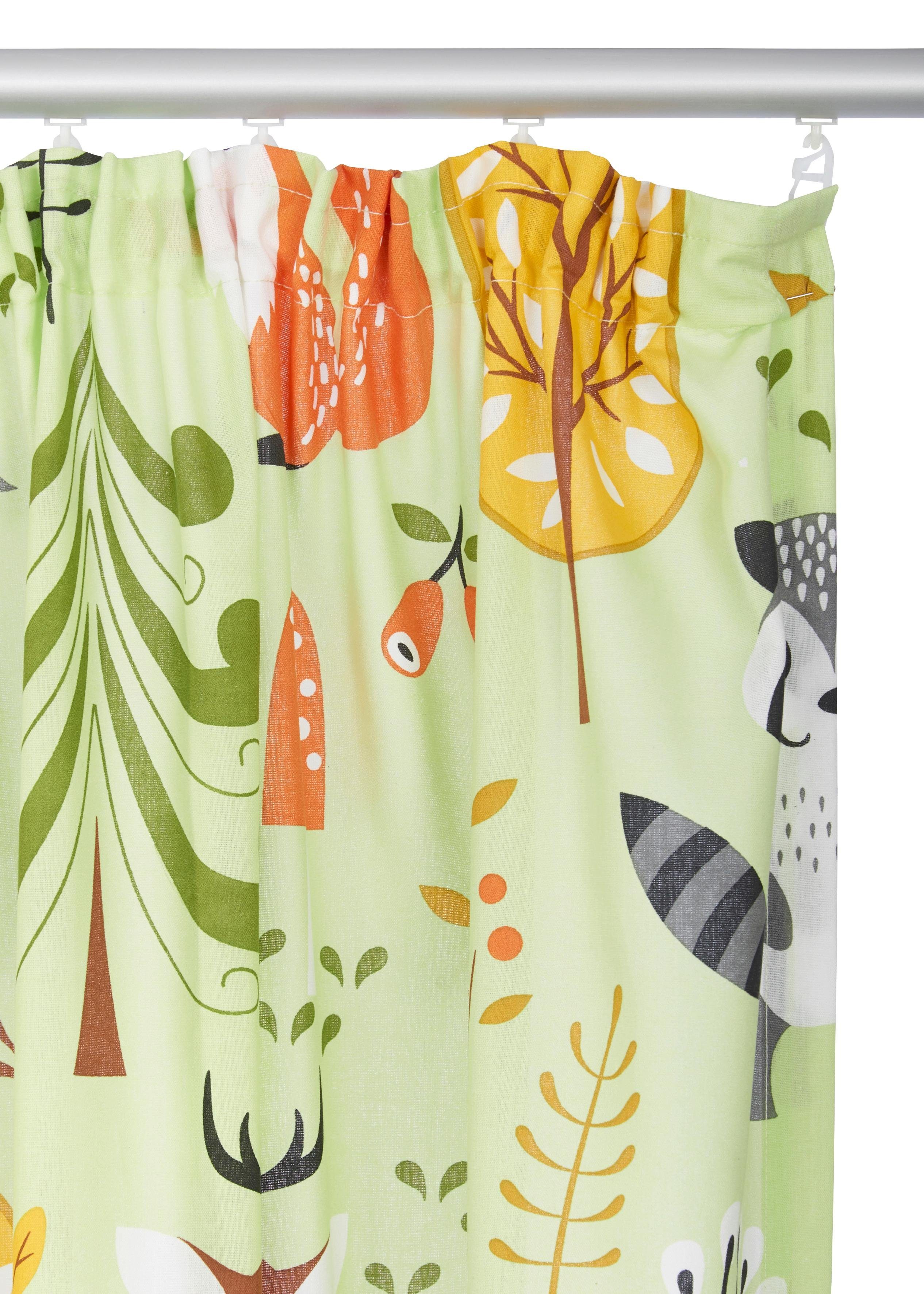 my home Gardine Waldtiere, Kräuselband (1 günstig online kaufen
