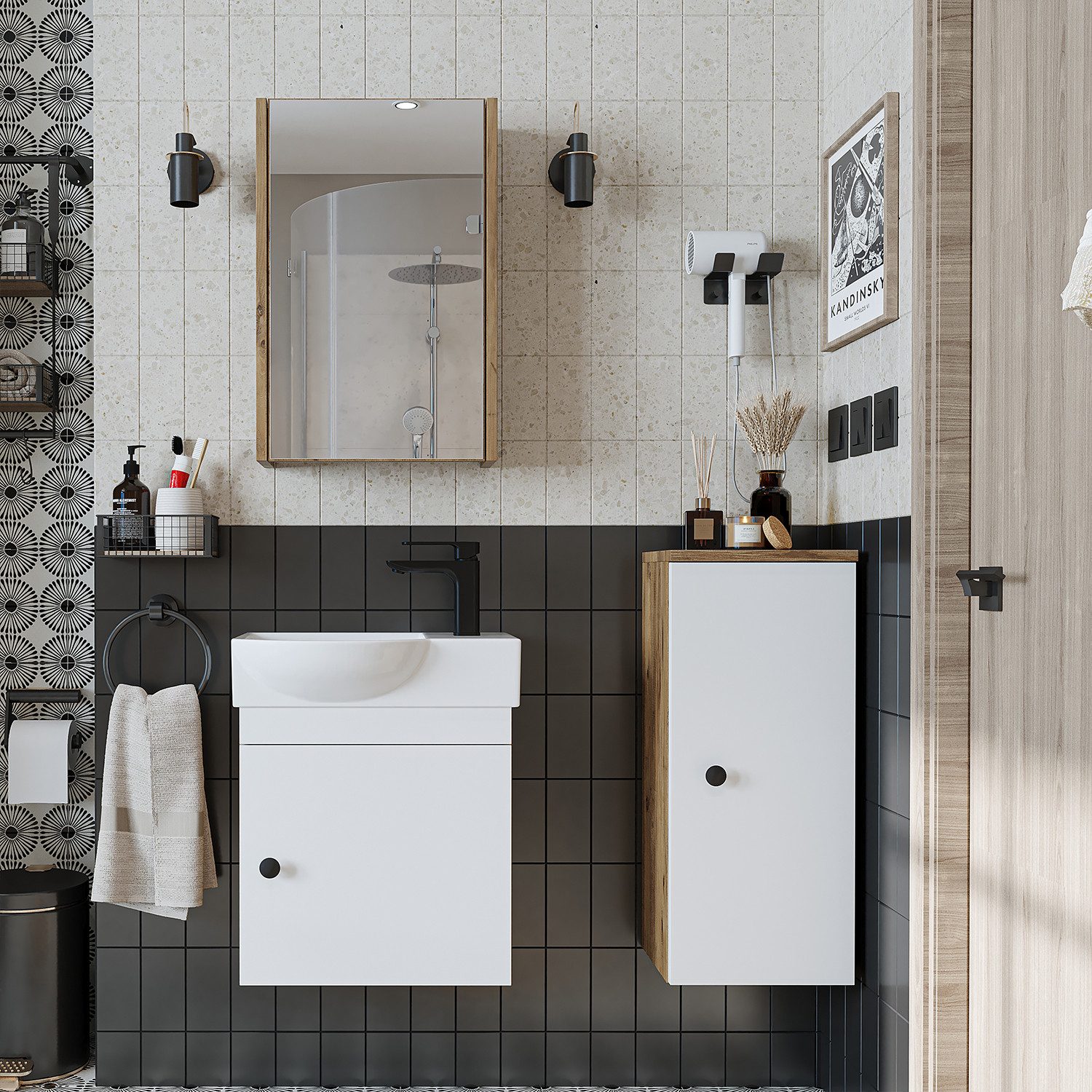 Roomart Badmöbel-Set PUNTO-SET, (Badmöbelset Unterschrank mit günstig online kaufen