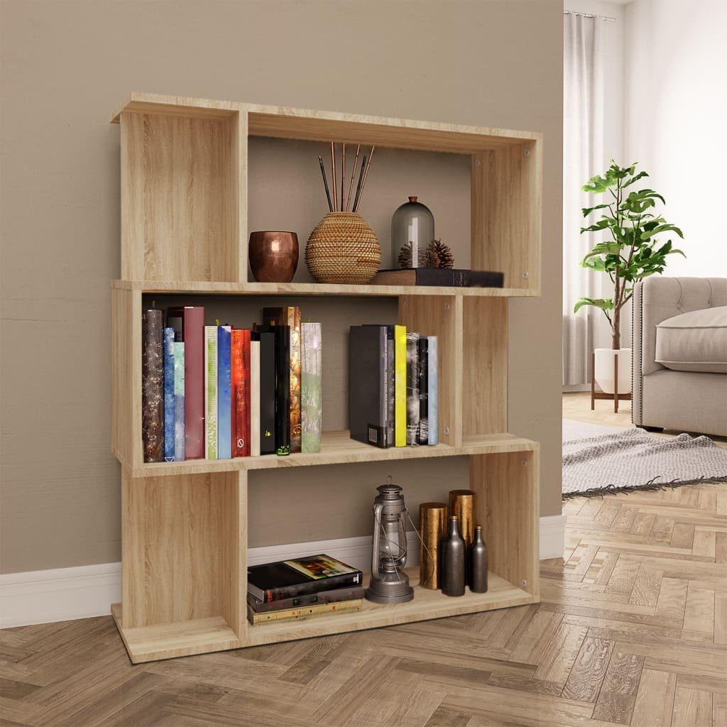 furnicato Bücherregal Bücherregal/Raumteiler Sonoma-Eiche 80x24x96 cm Holzwerkstoff | Bücherschränke