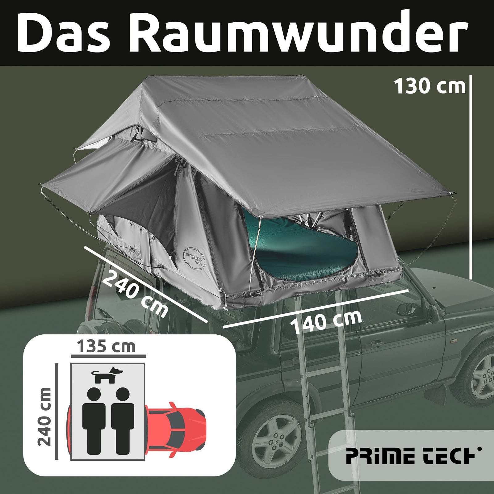 Prime Tech Dachzelt Wasteland L, Personen: 2