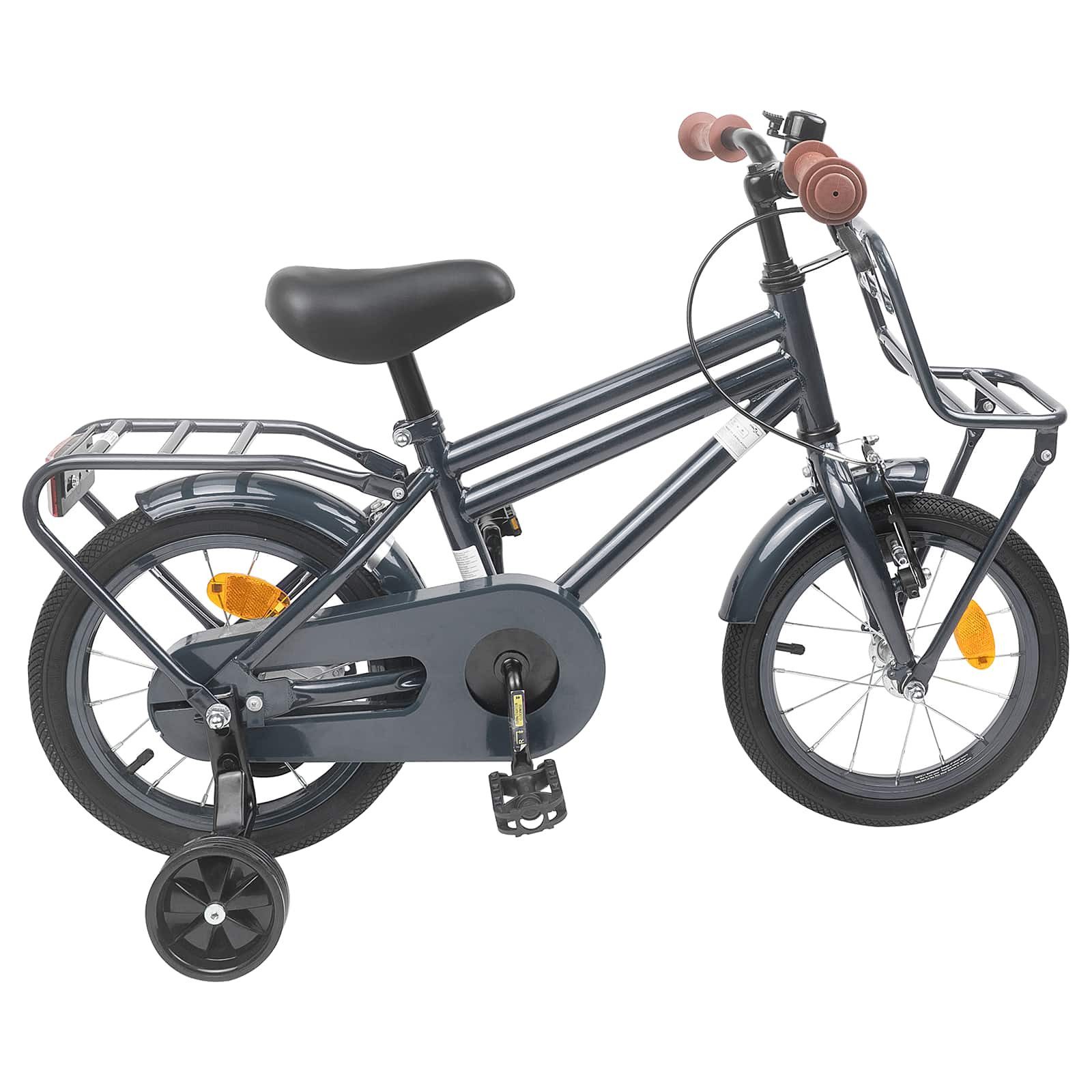 vidaXL Kinderfahrrad 90 x 49 x 67,5 cm Kinderfahrrad 12 Zoll für 2-4 Jahre alt Dunkelgrau S