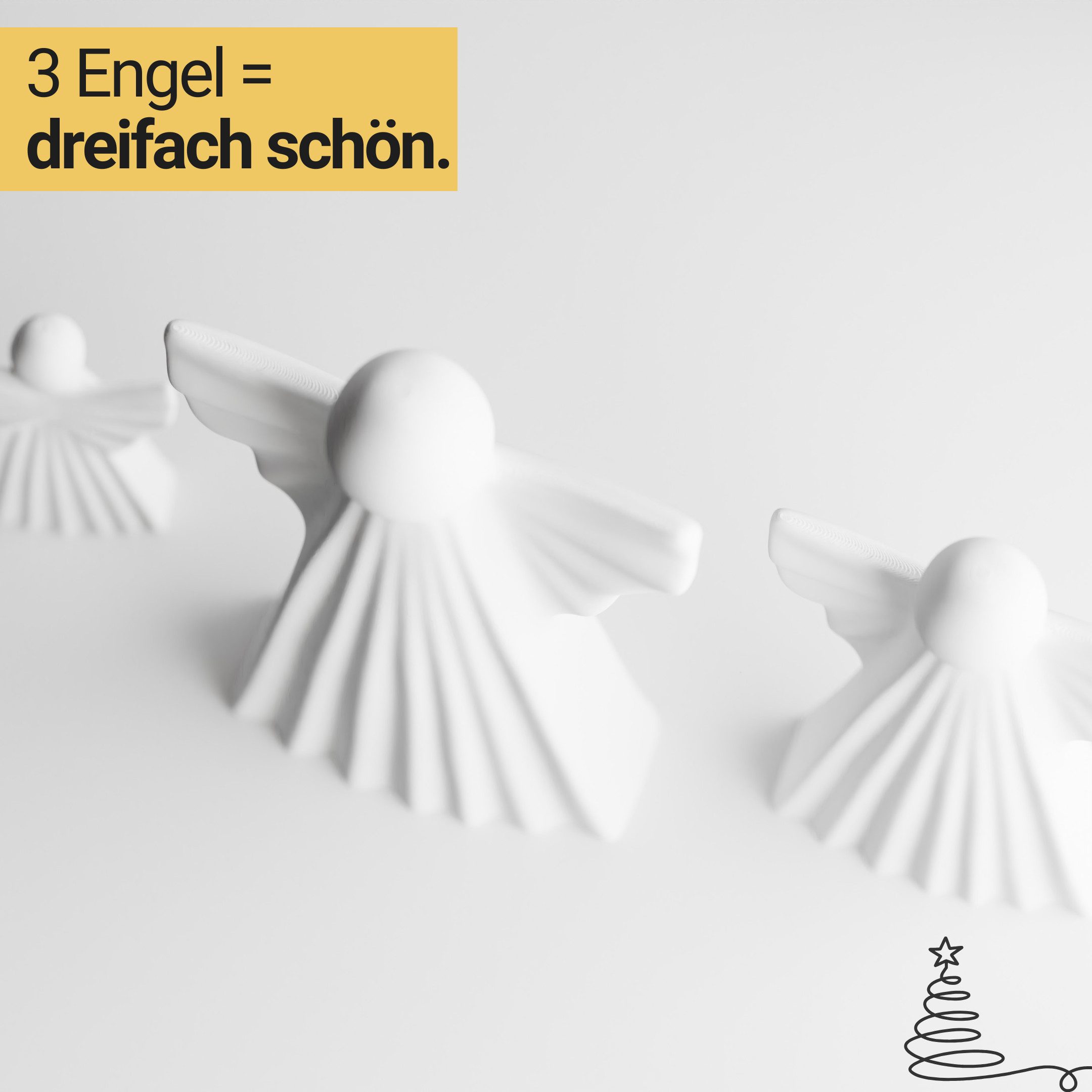 Shapes - Decorations Engelfigur Deko Engel 3er Set – moderne Weihnachtsdekoration (Spar-Set, 3er-Set), Weihnachten