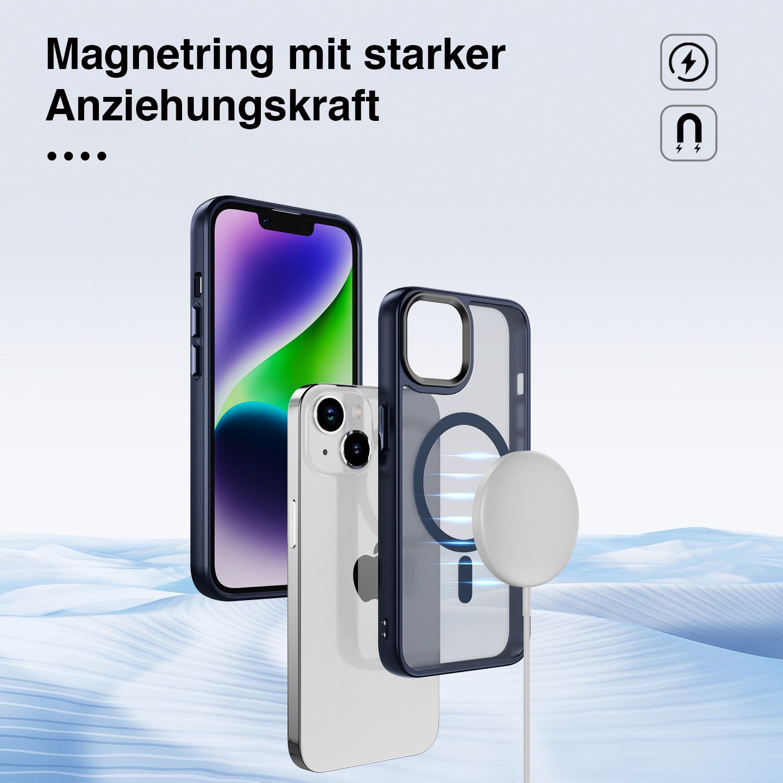 Tec-Expert Handyhülle Magnet Hülle für Apple iPhone 15 Plus 6.7 Zoll, 6.7, kompatibel zu Magsafe magnetisches Laden – Bild 2 von 5