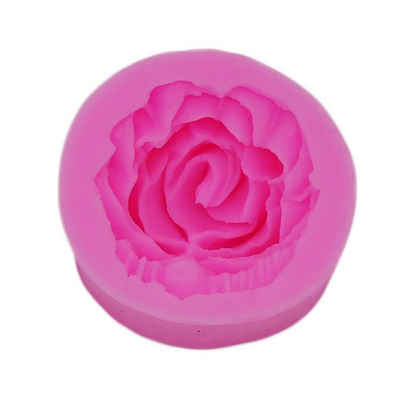 Kopper-24 Ausstechform Fondantform aus Silikon, 1x Rose, klein, rosa, ca. 4,2x4,2x2,2 cm