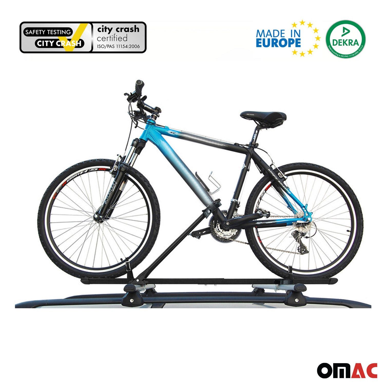 OMAC Dachfahrradträger Dachfahrradträger bis 17 kg Aluminium Schwarz 2 SET, (2-tlg), Abnehmbar, Leichtgewichtig
