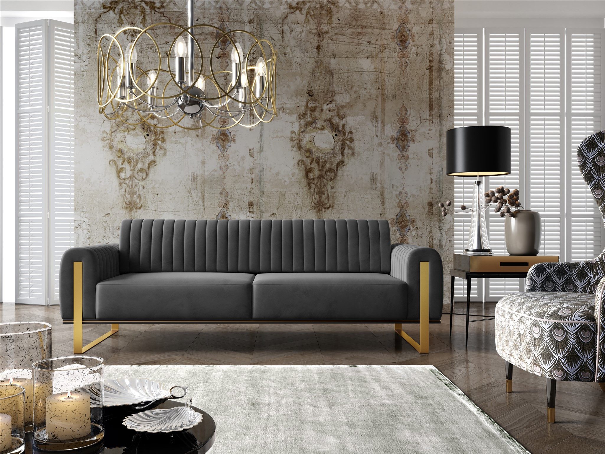 Fun Möbel 3-Sitzer Sofa Designersofa VALERIE günstig online kaufen