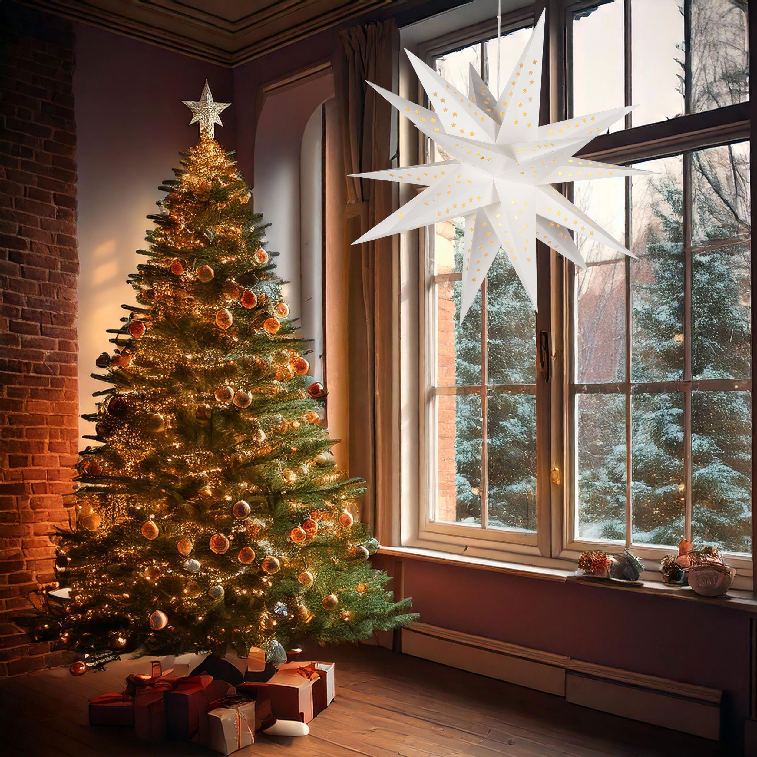 BRUBAKER LED Stern Weihnachtsstern für Innen - 60 cm XXL Leuchtstern - Häng günstig online kaufen