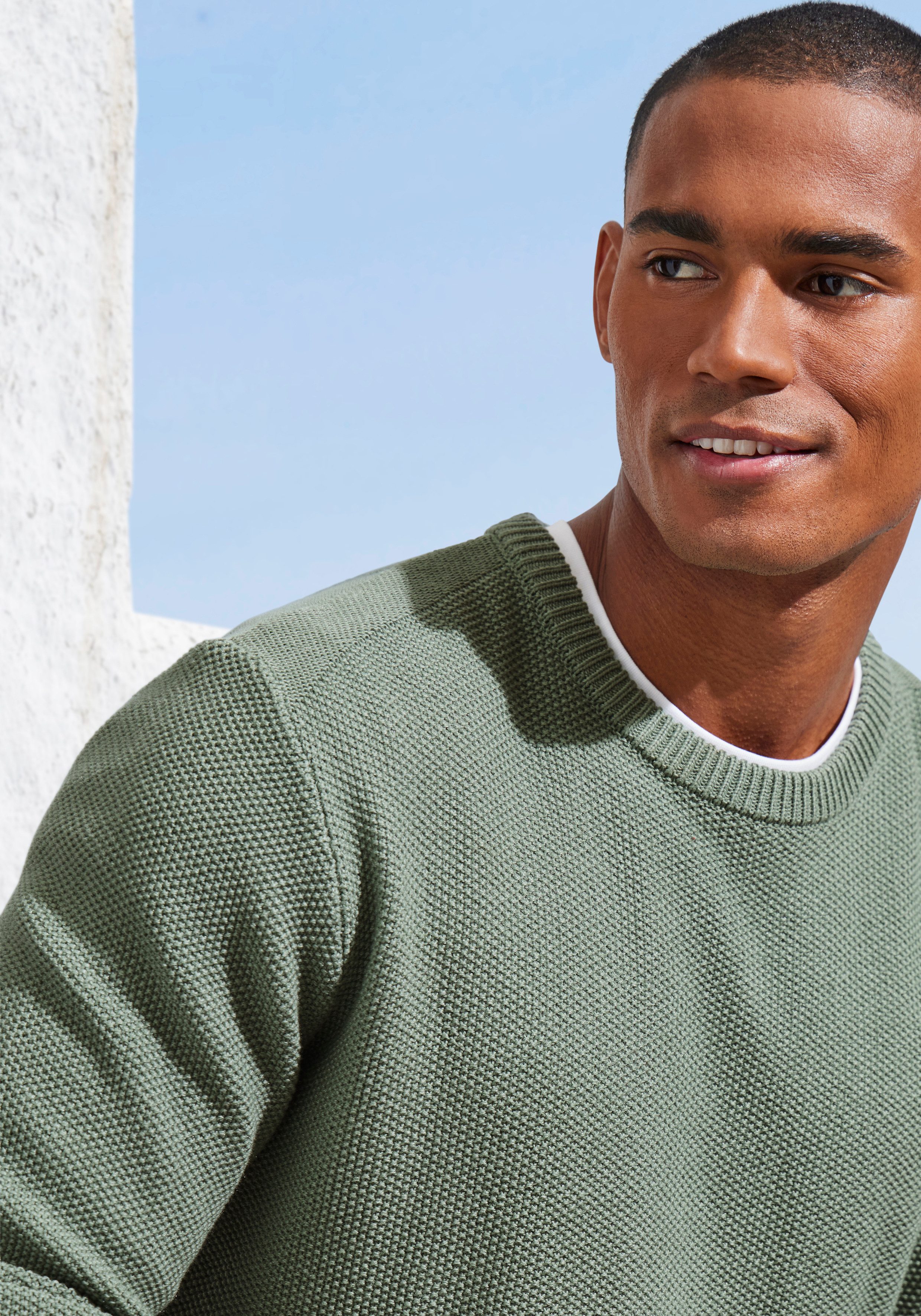 John Devin Strickpullover Pullover in modischer Strickstruktur