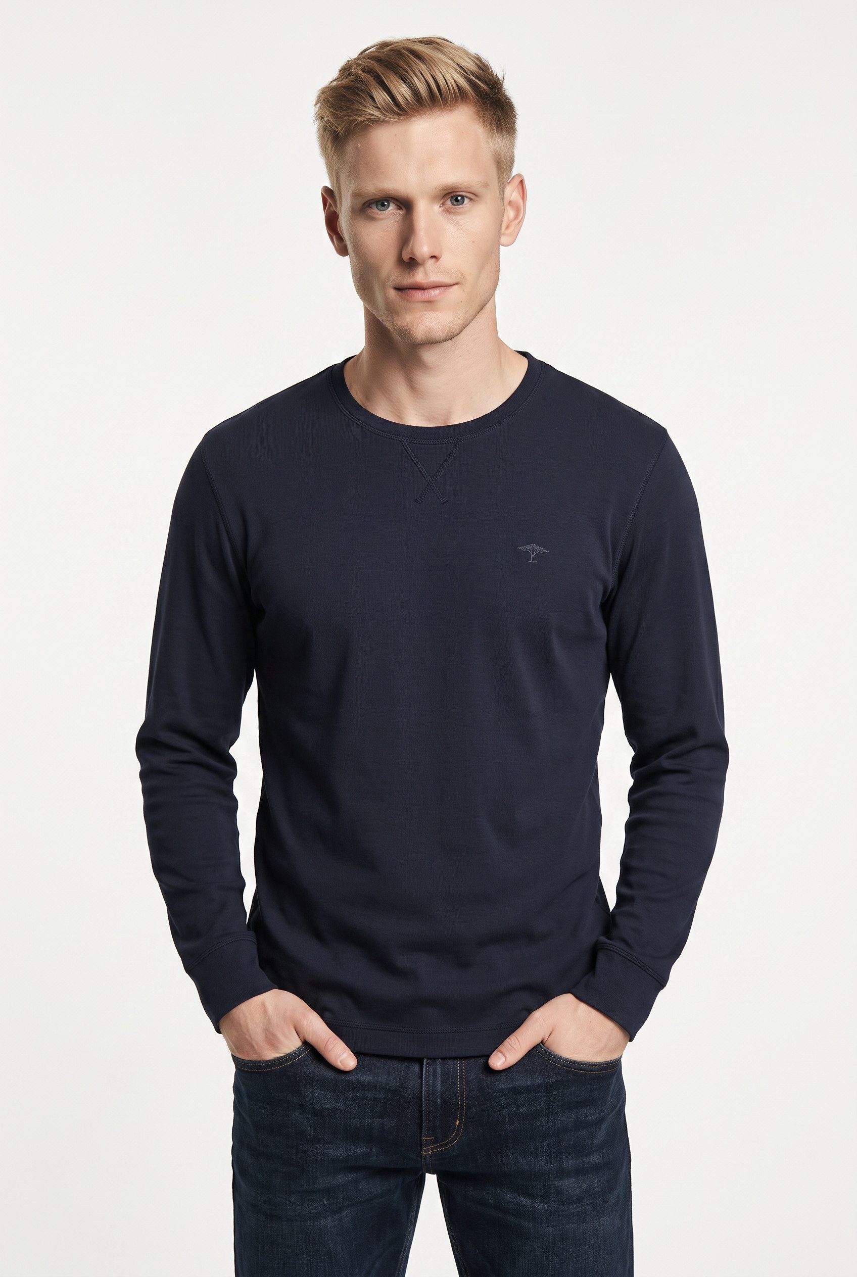 FYNCH-HATTON Langarmshirt mit Waffelstruktur