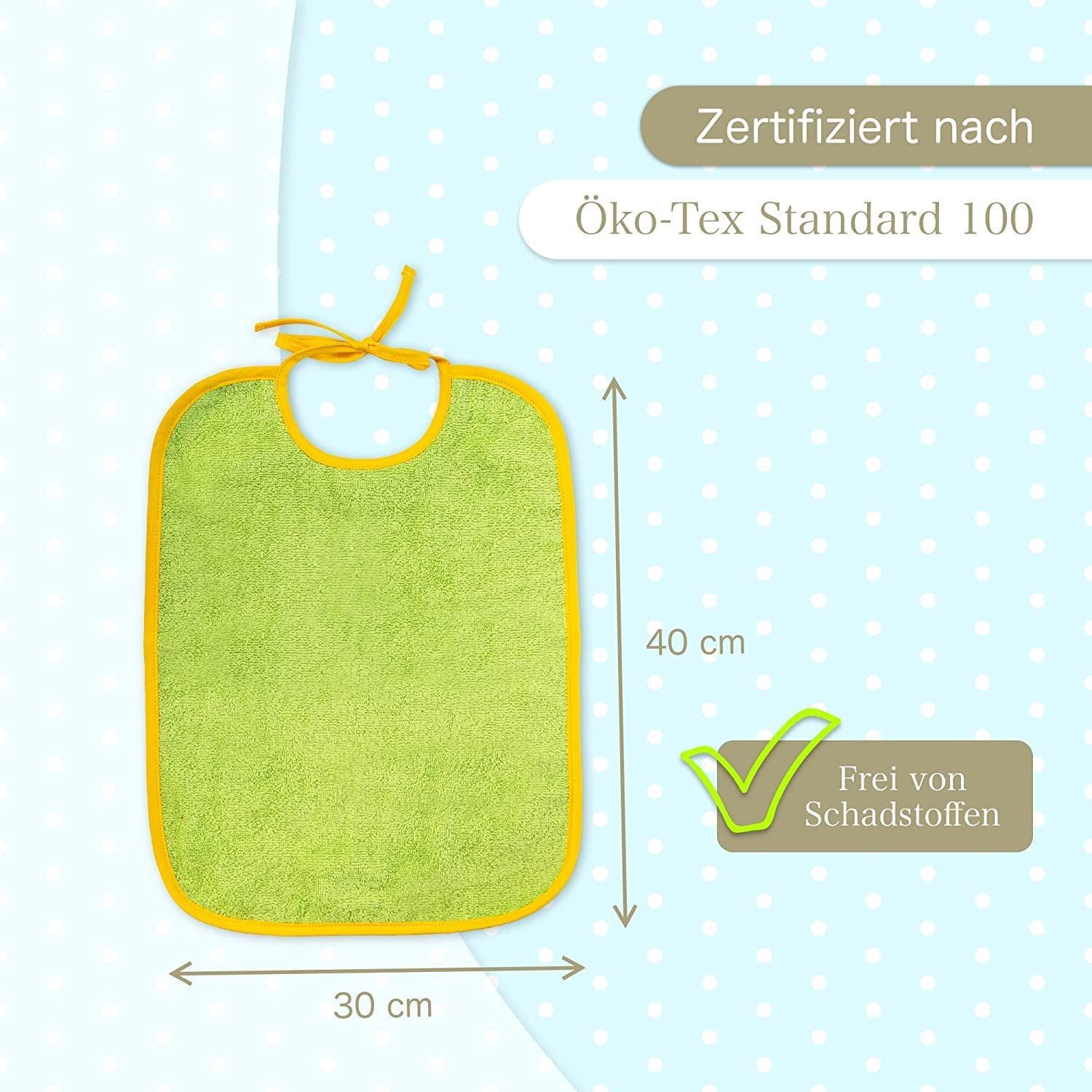 KiGATEX Lätzchen Multicolor, (Spar-Set, 10er Pack), Walkfrottier