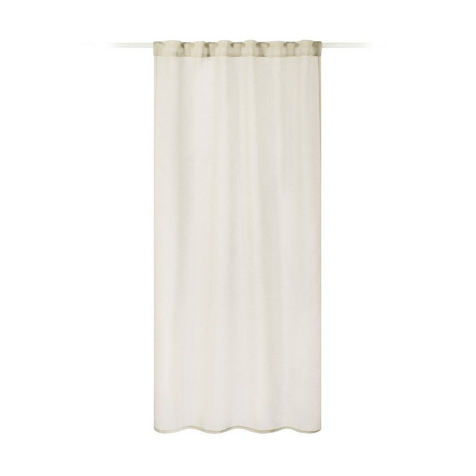 Vorhang Vorhang transparent 140x245cm - Schlaufenschal 100% Polyester -  beige, JEMIDI