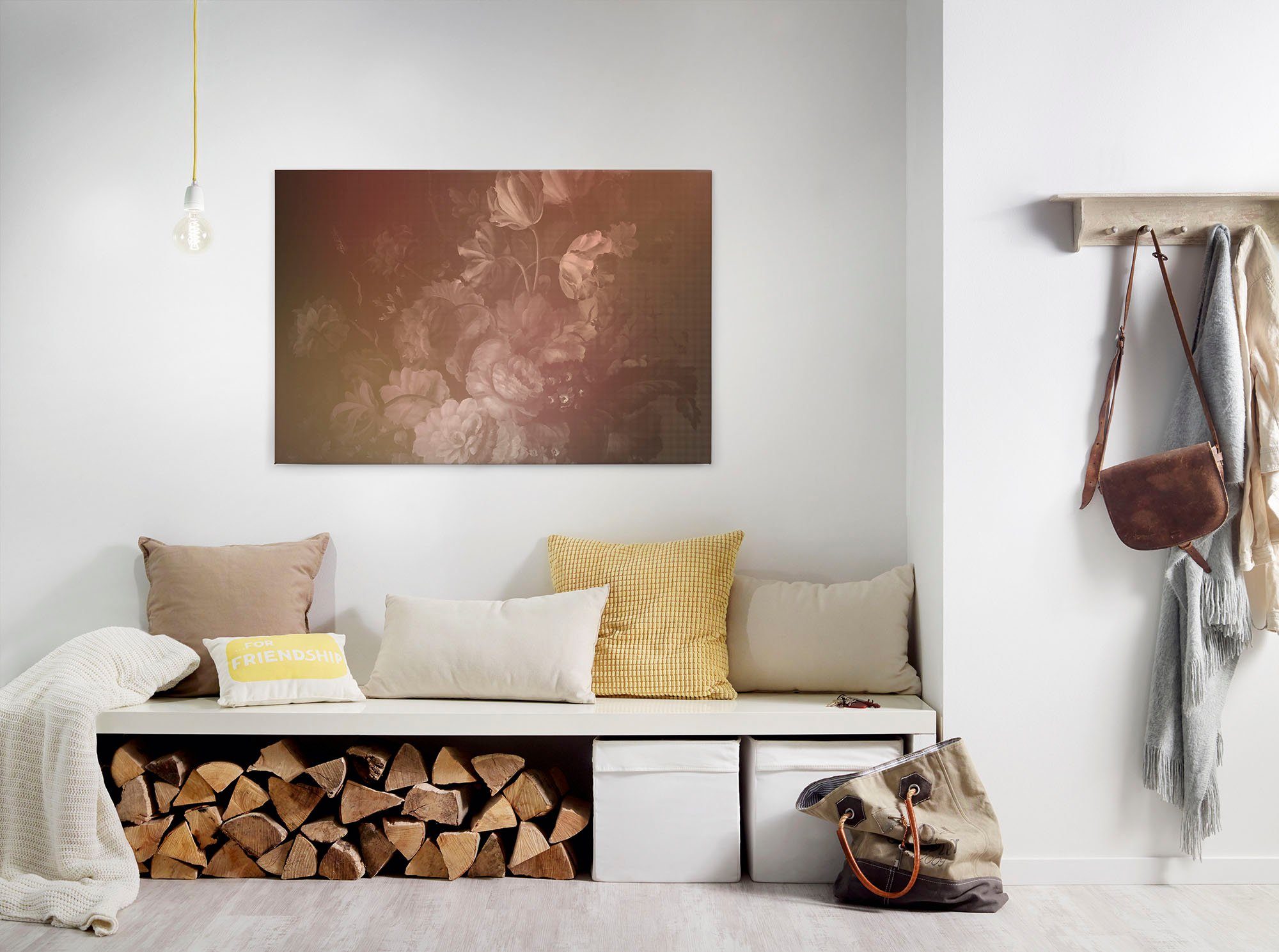 A.S. Création Leinwandbild dutch pastel 3, Blumen, Kinder, Kunst (1 St), Keilrahmen Bild Floral Rosen Rosé Leinwand-Bild Wohnzimmer modern Wand