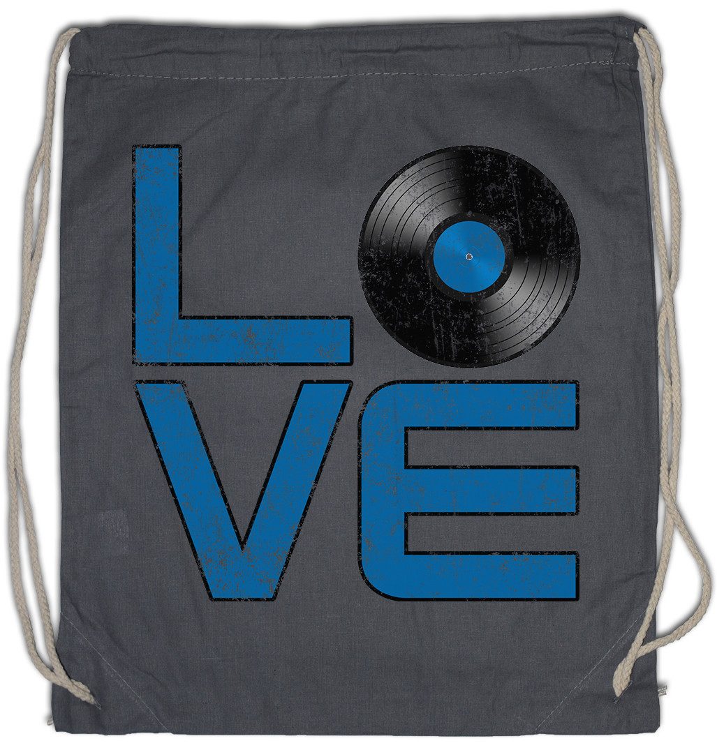 Urban Backwoods Turnbeutel Schallplatte Love Turnbeutel Schallplatte Club Disco Retro Music (1-tlg), Plattenspieler Phonograph Record Player